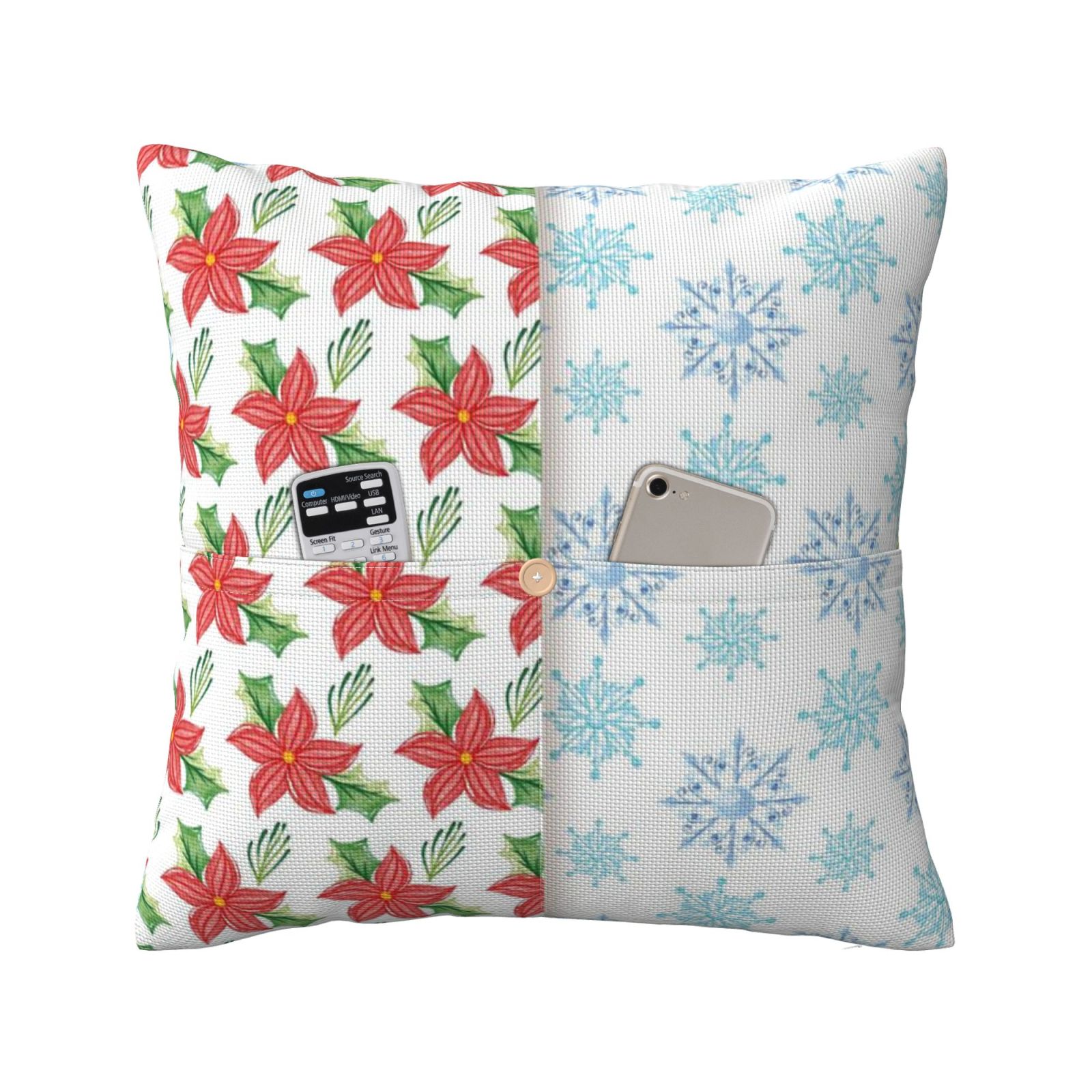 Linen patchwork pillow