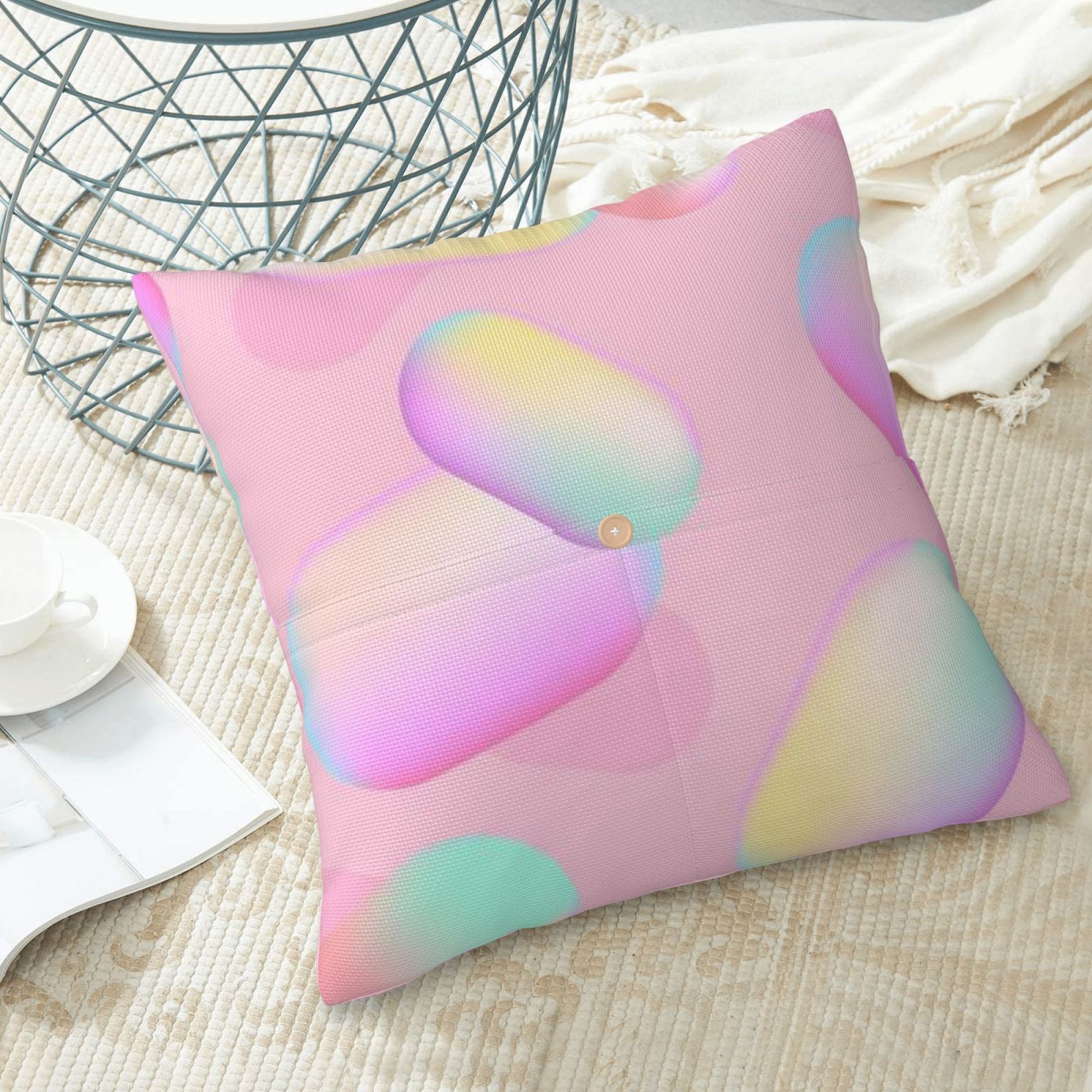 Linen patchwork pillow