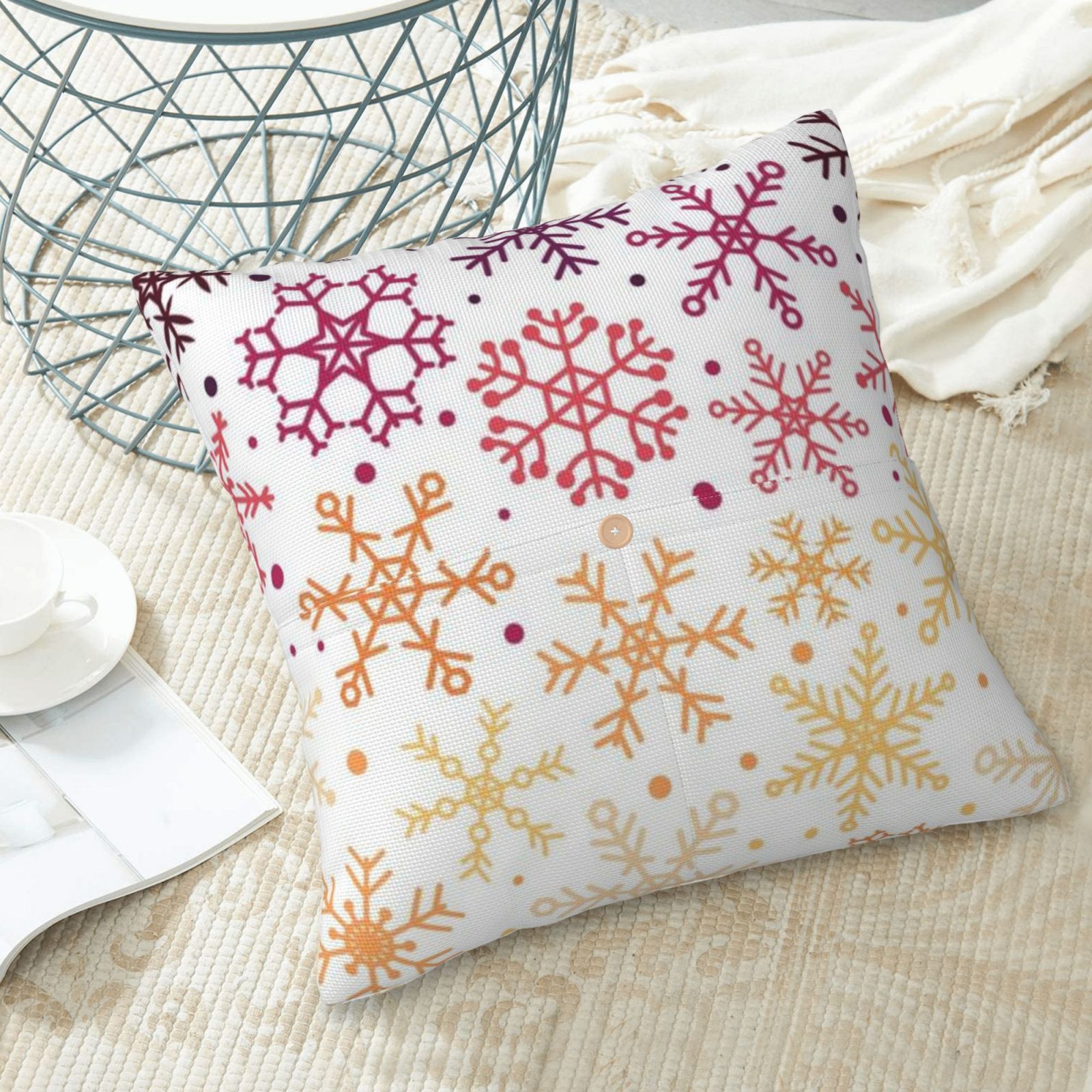 Linen patchwork pillow