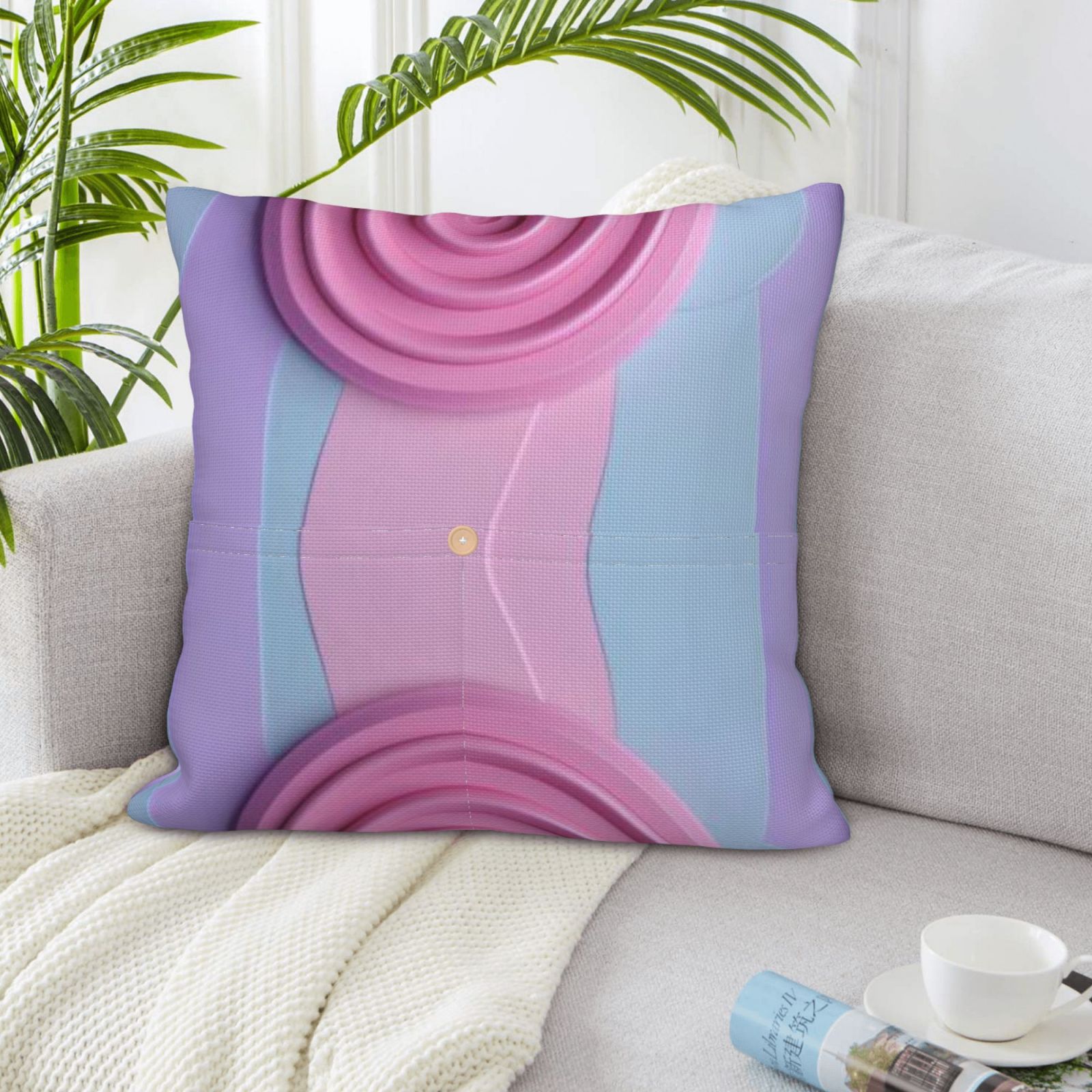 Linen patchwork pillow