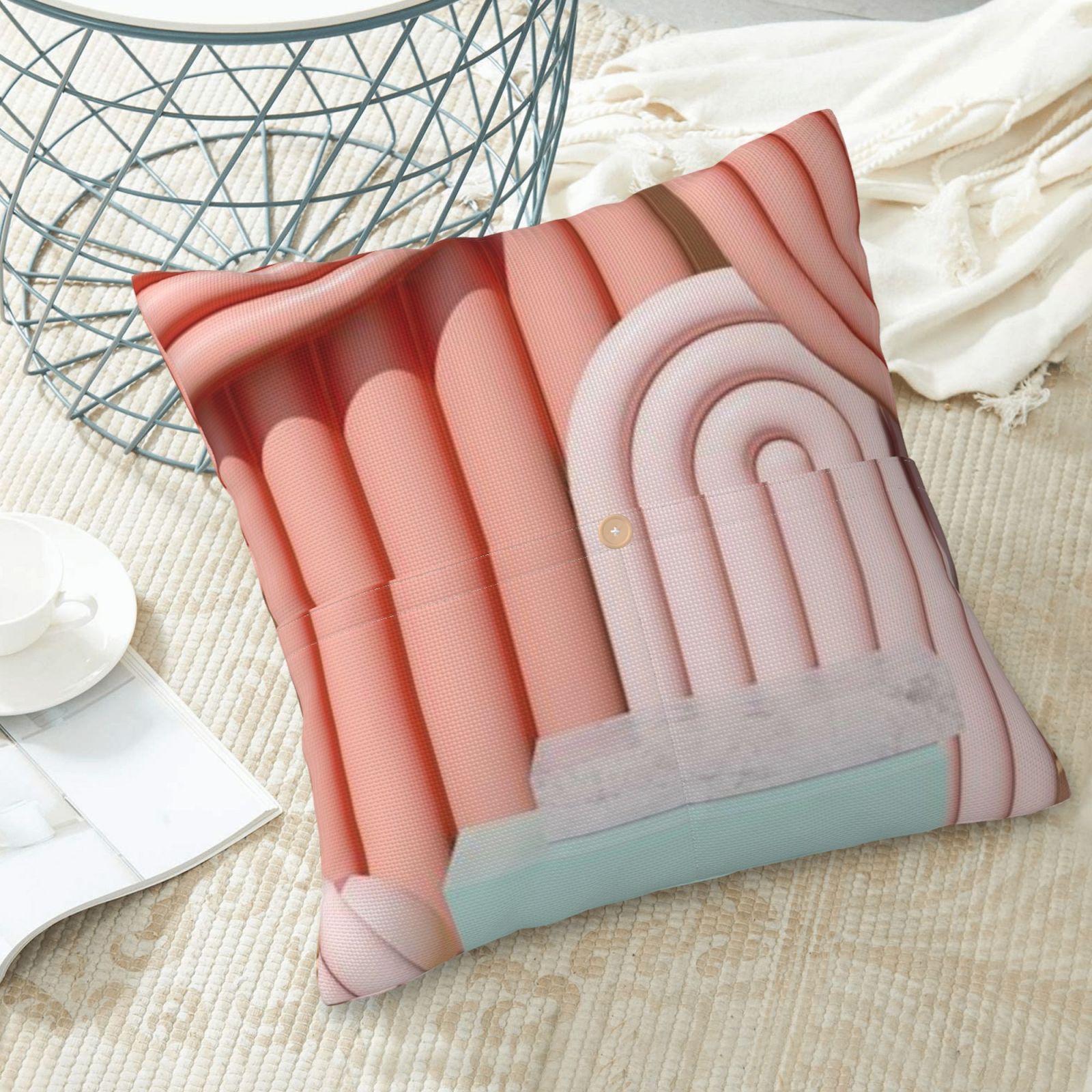 Linen patchwork pillow