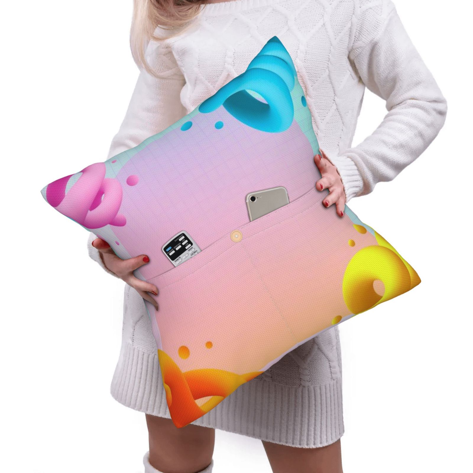 Linen patchwork pillow