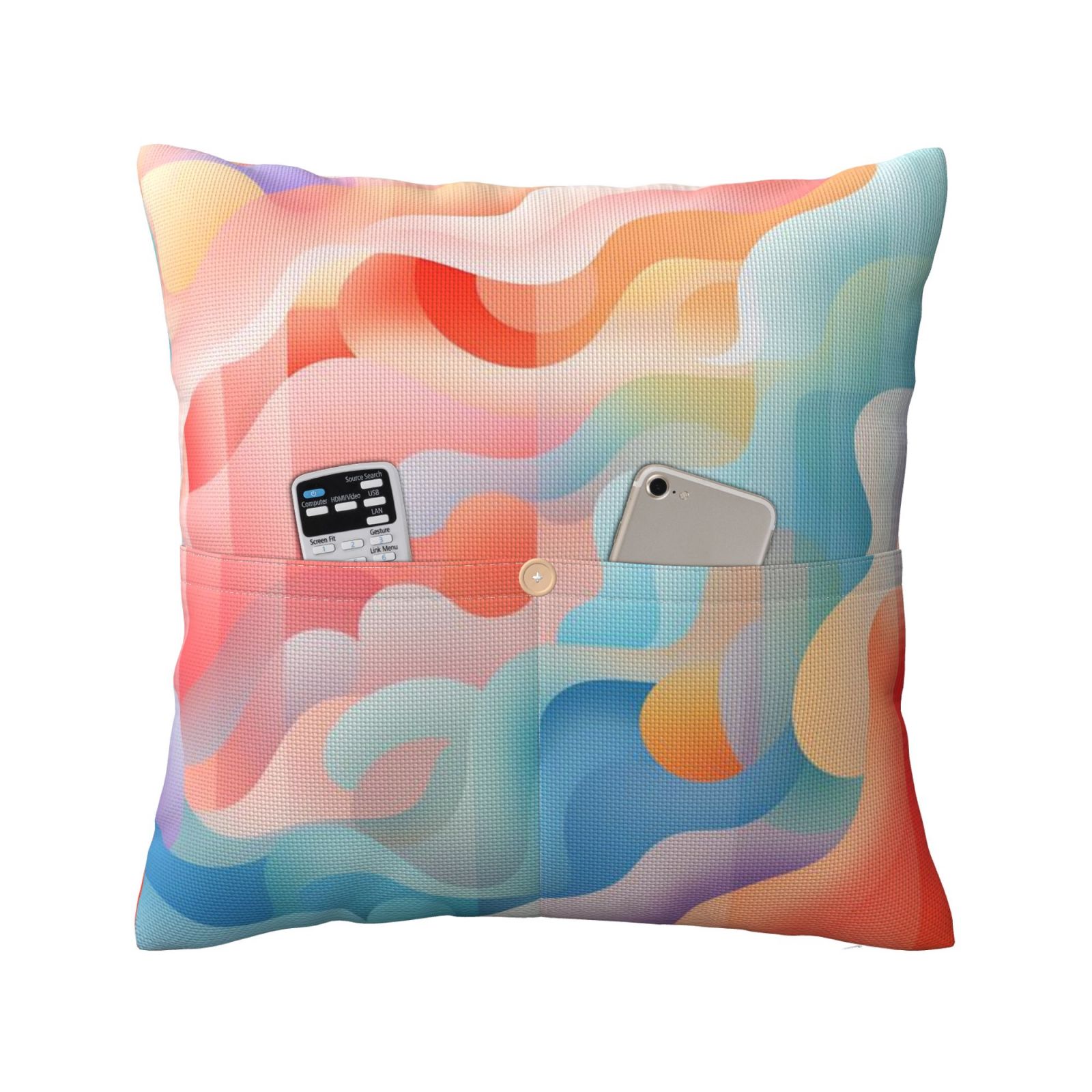 Linen patchwork pillow