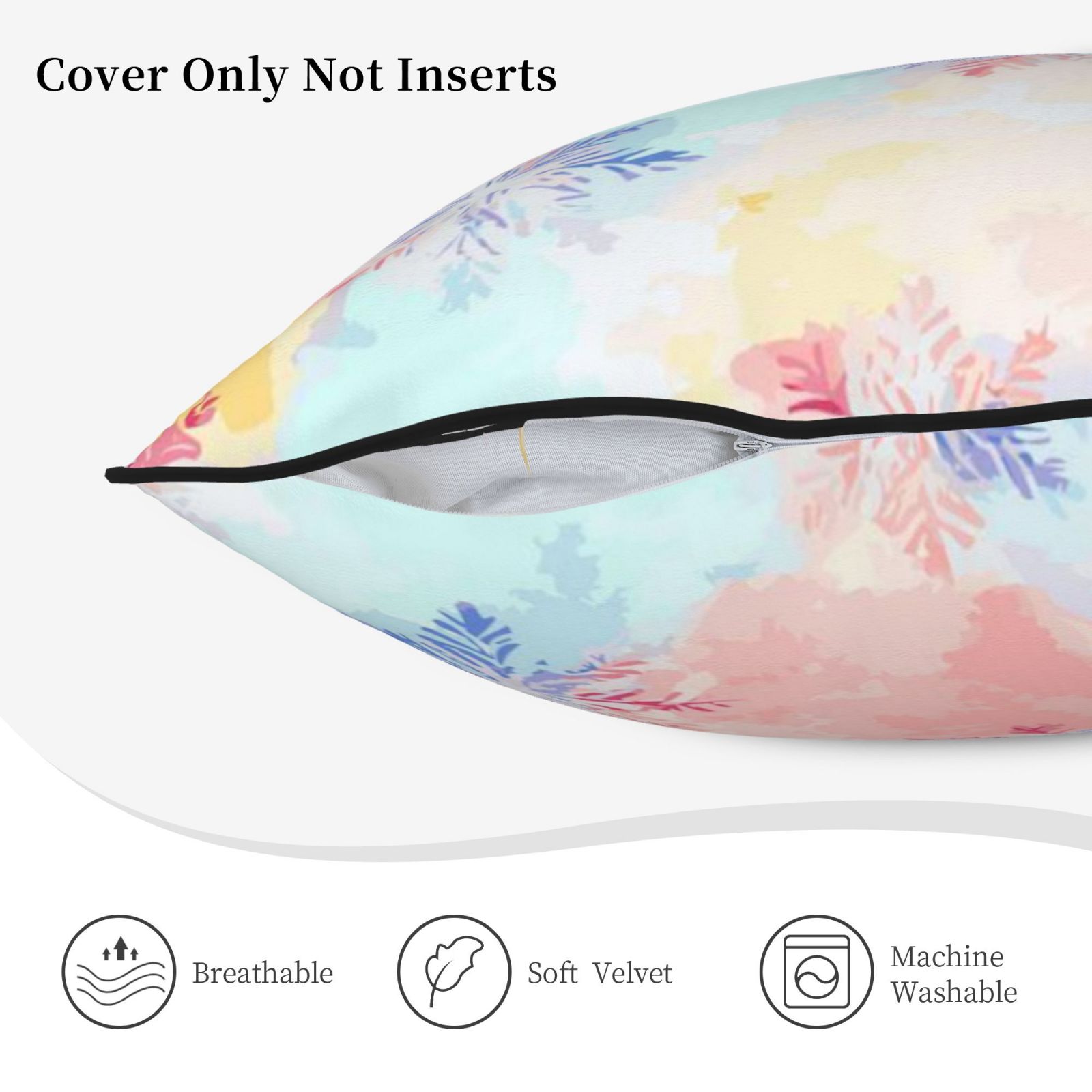 Velvet-trimmed throw pillow