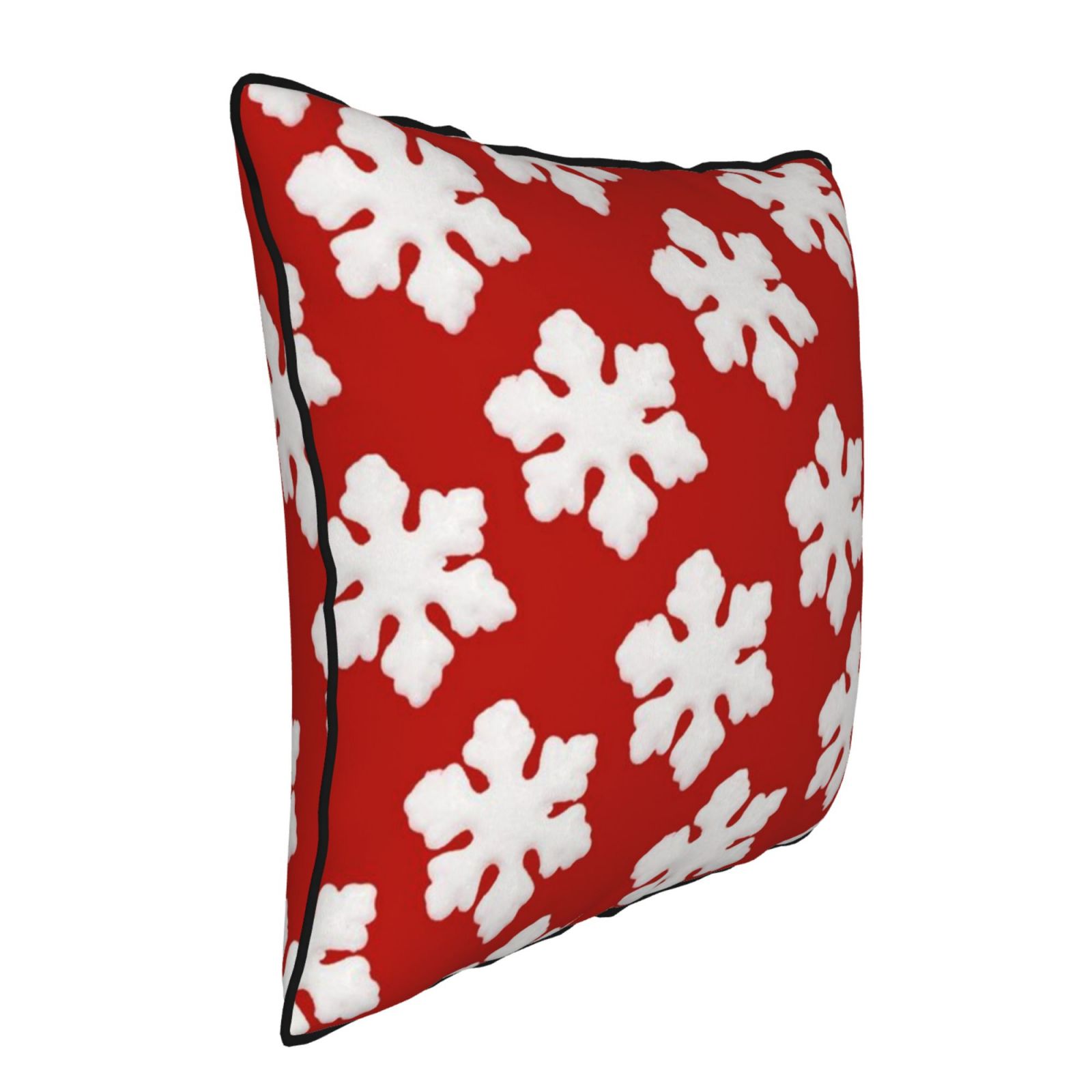 Velvet-trimmed throw pillow