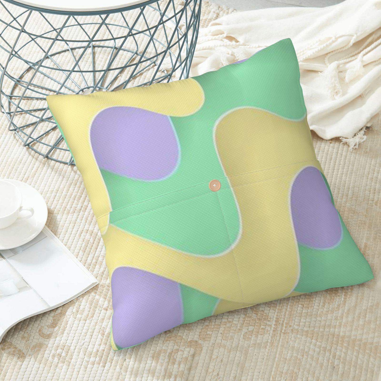 Linen patchwork pillow
