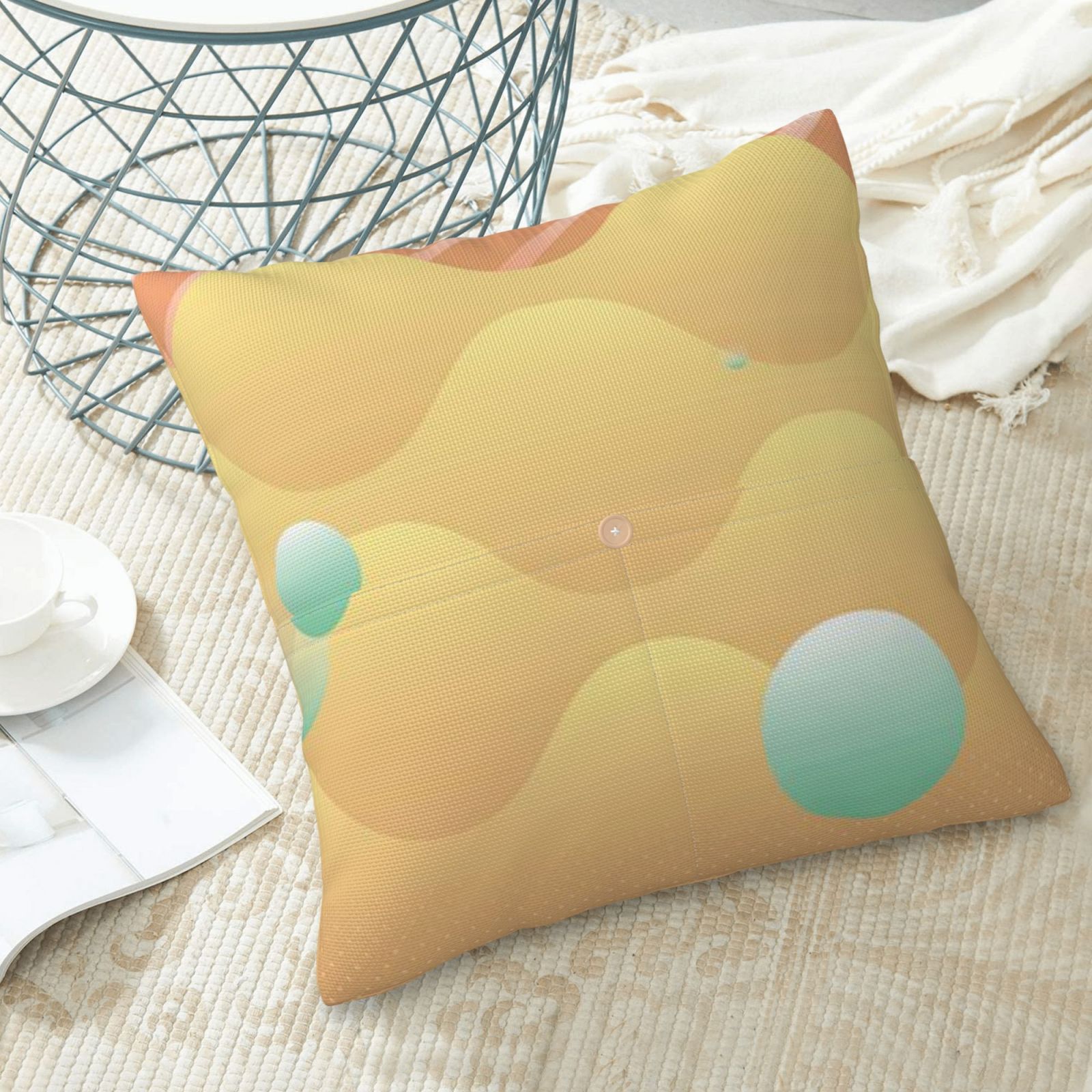 Linen patchwork pillow