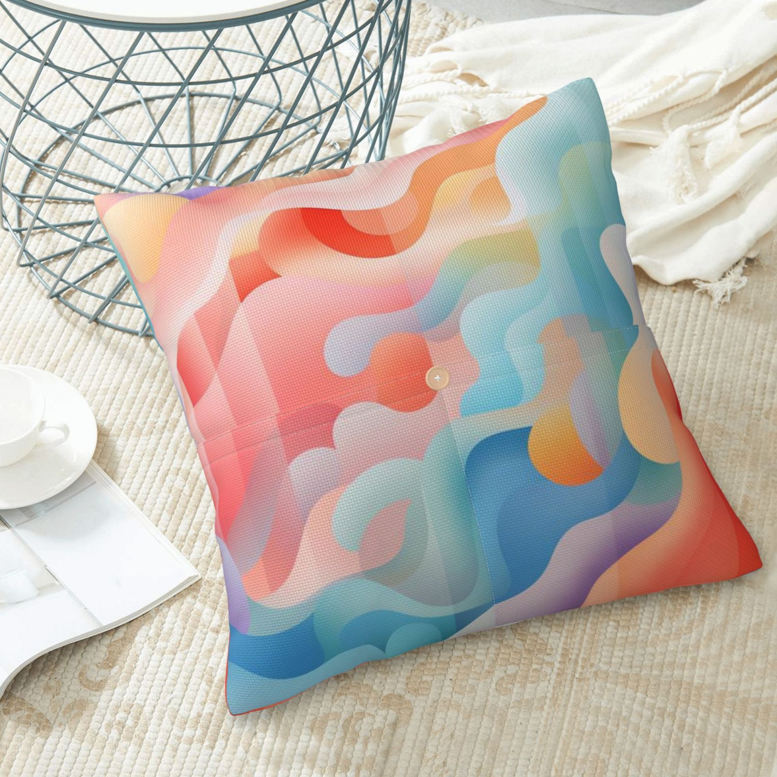 Linen patchwork pillow