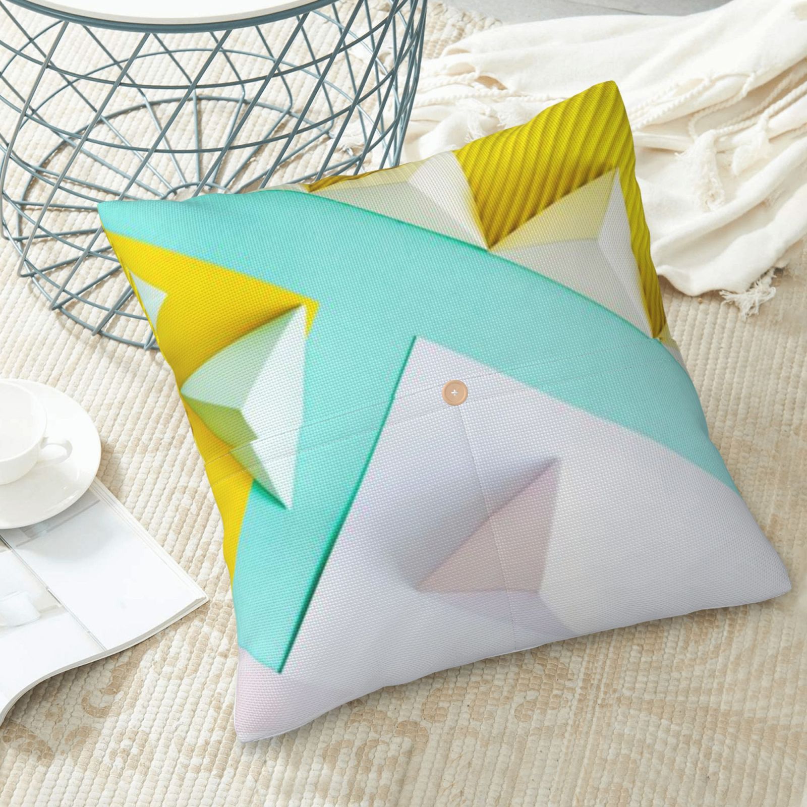 Linen patchwork pillow