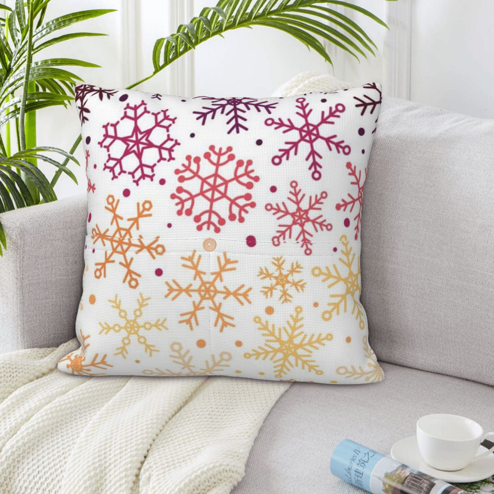 Linen patchwork pillow