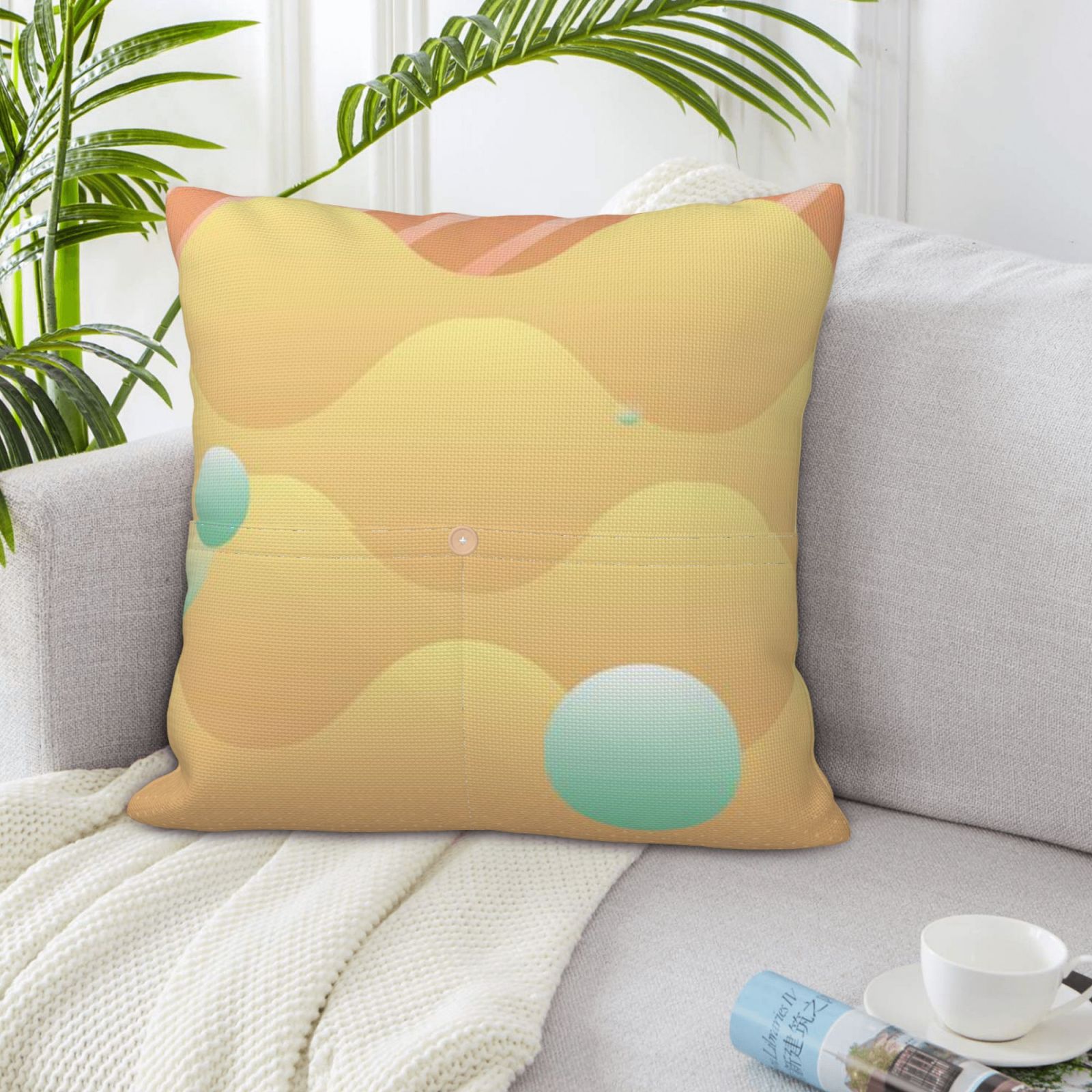 Linen patchwork pillow