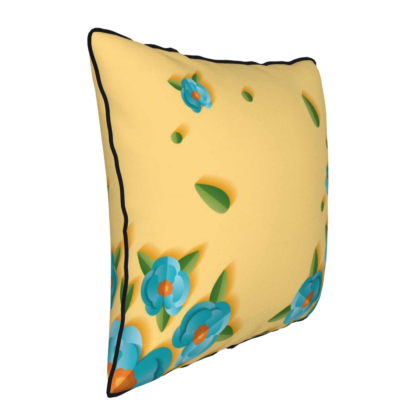Velvet-trimmed throw pillow