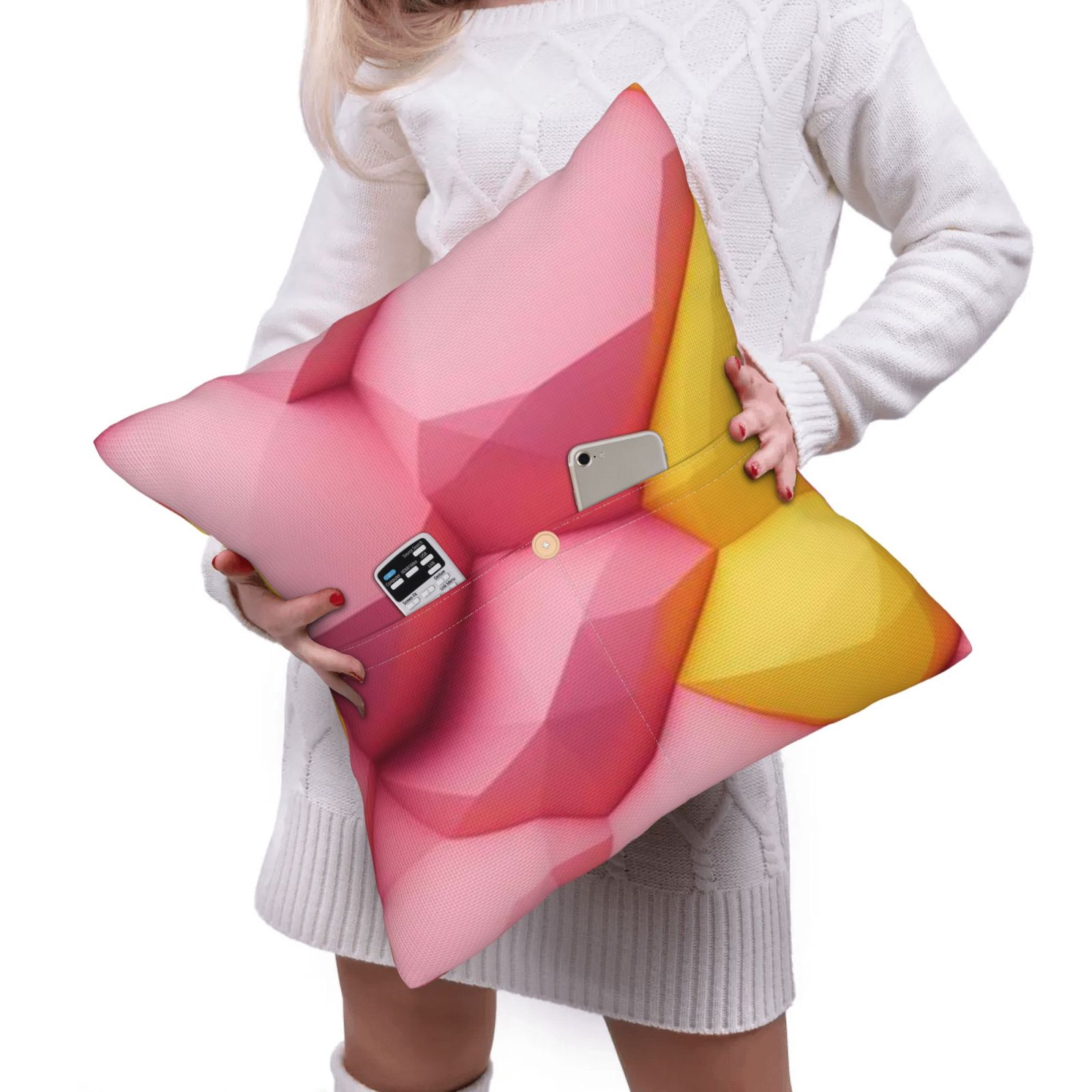 Linen patchwork pillow
