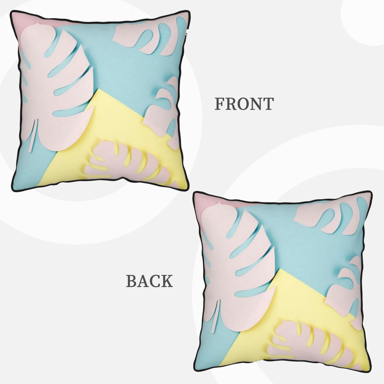 Velvet-trimmed throw pillow