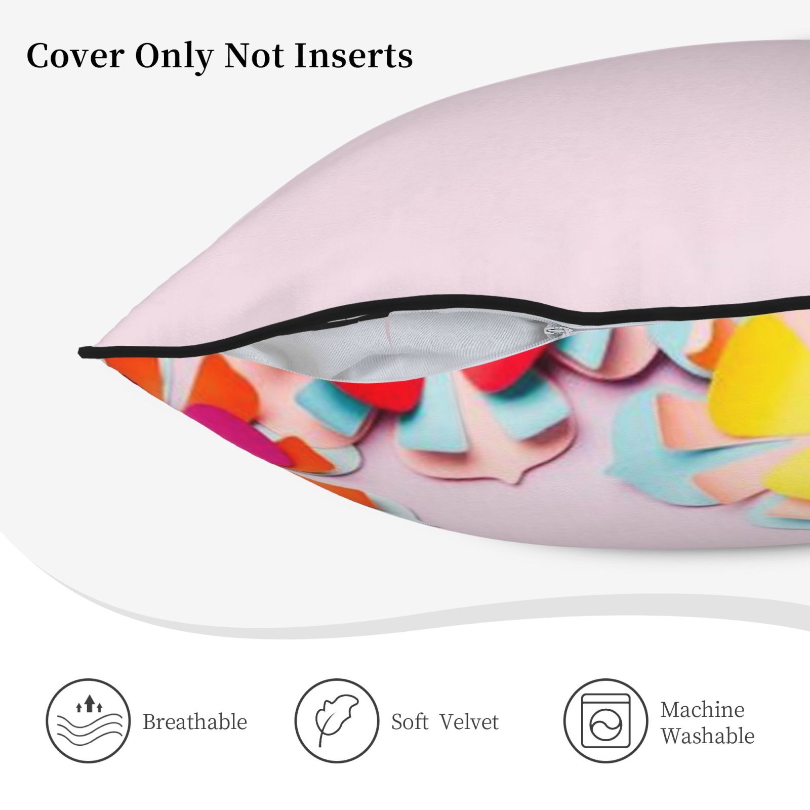Velvet-trimmed throw pillow