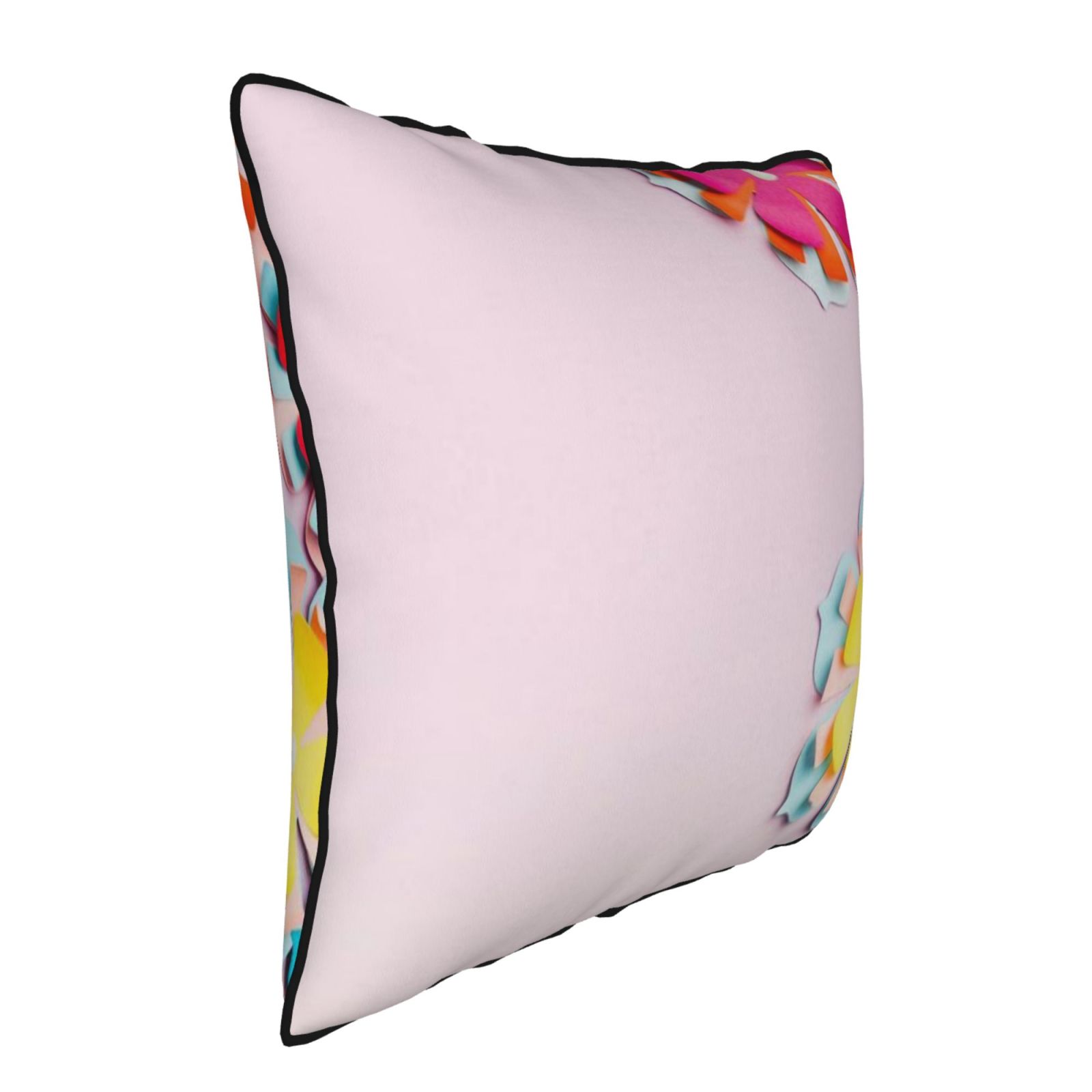 Velvet-trimmed throw pillow