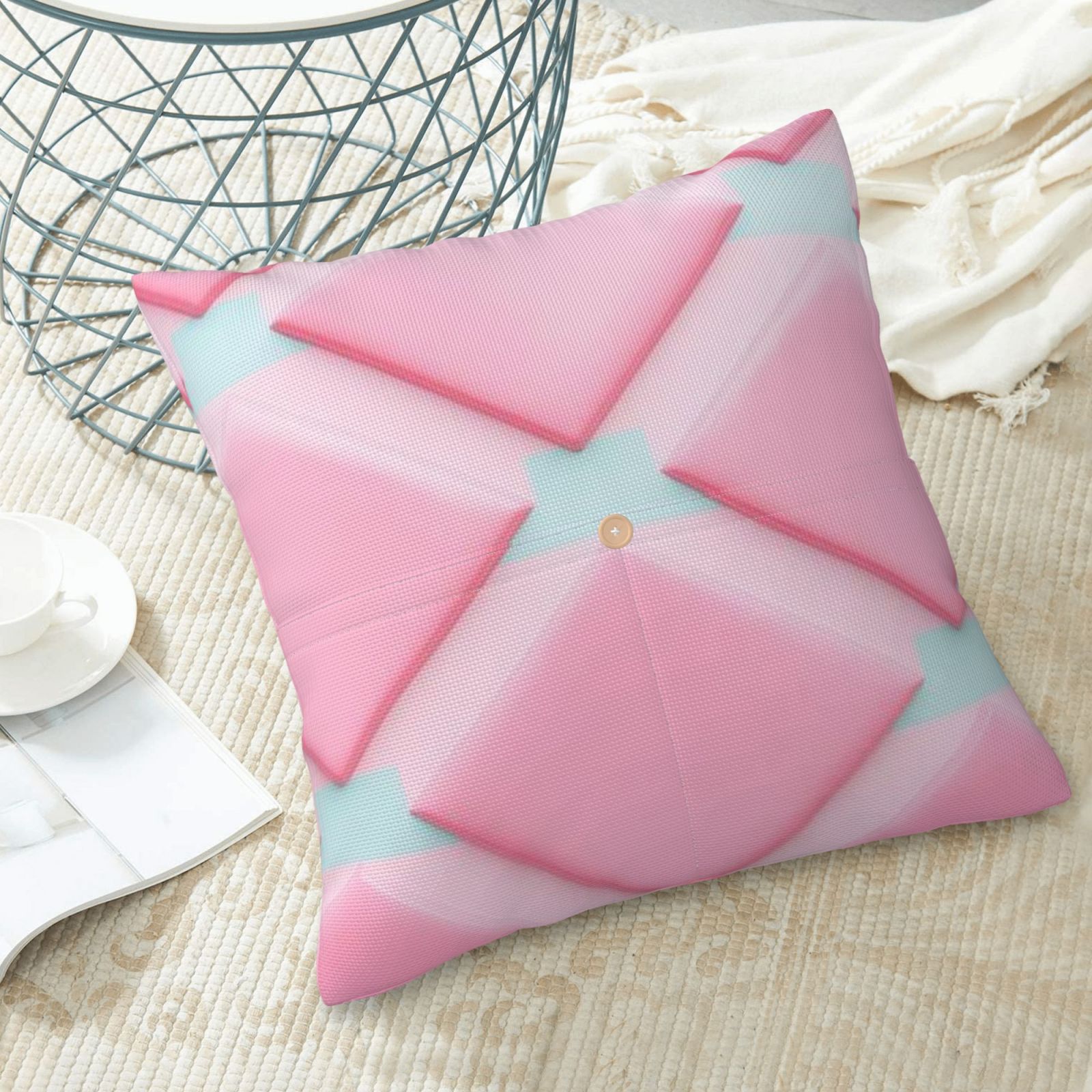 Linen patchwork pillow