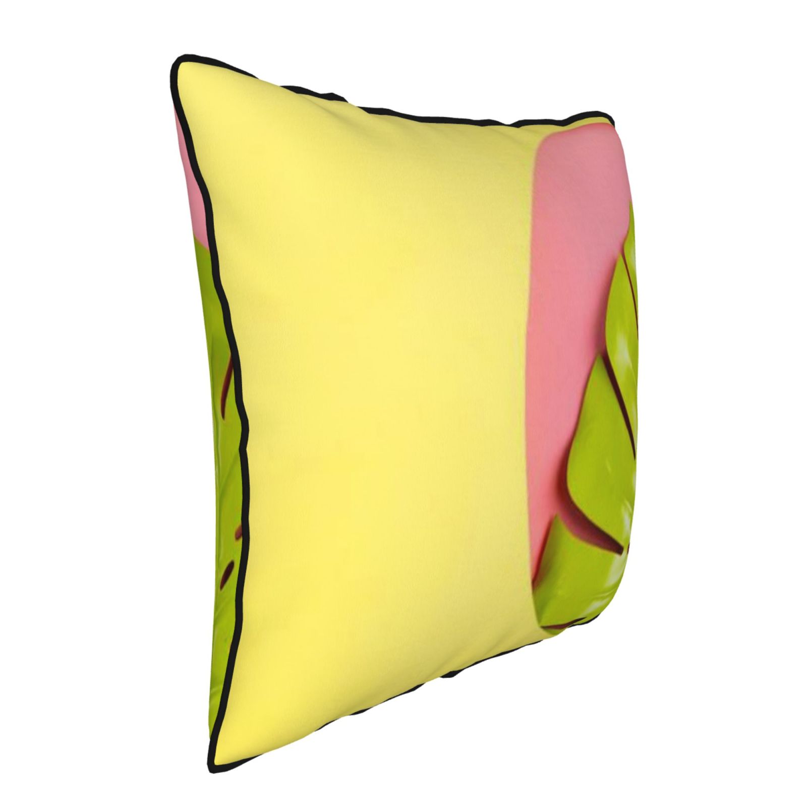 Velvet-trimmed throw pillow