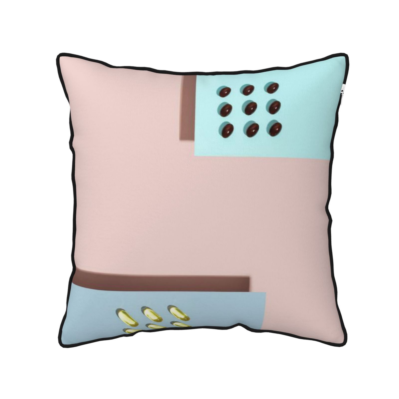 Velvet-trimmed throw pillow