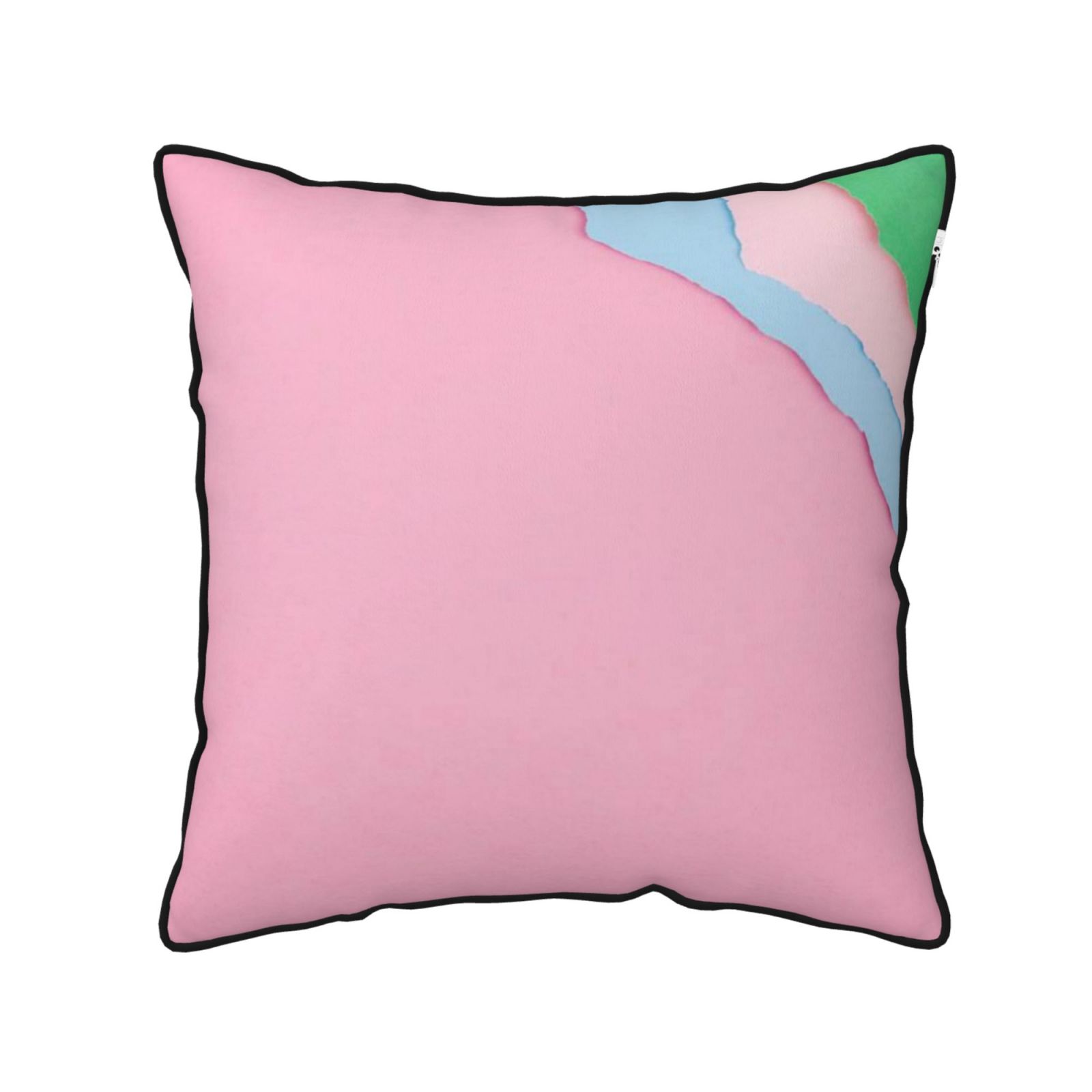 Velvet-trimmed throw pillow