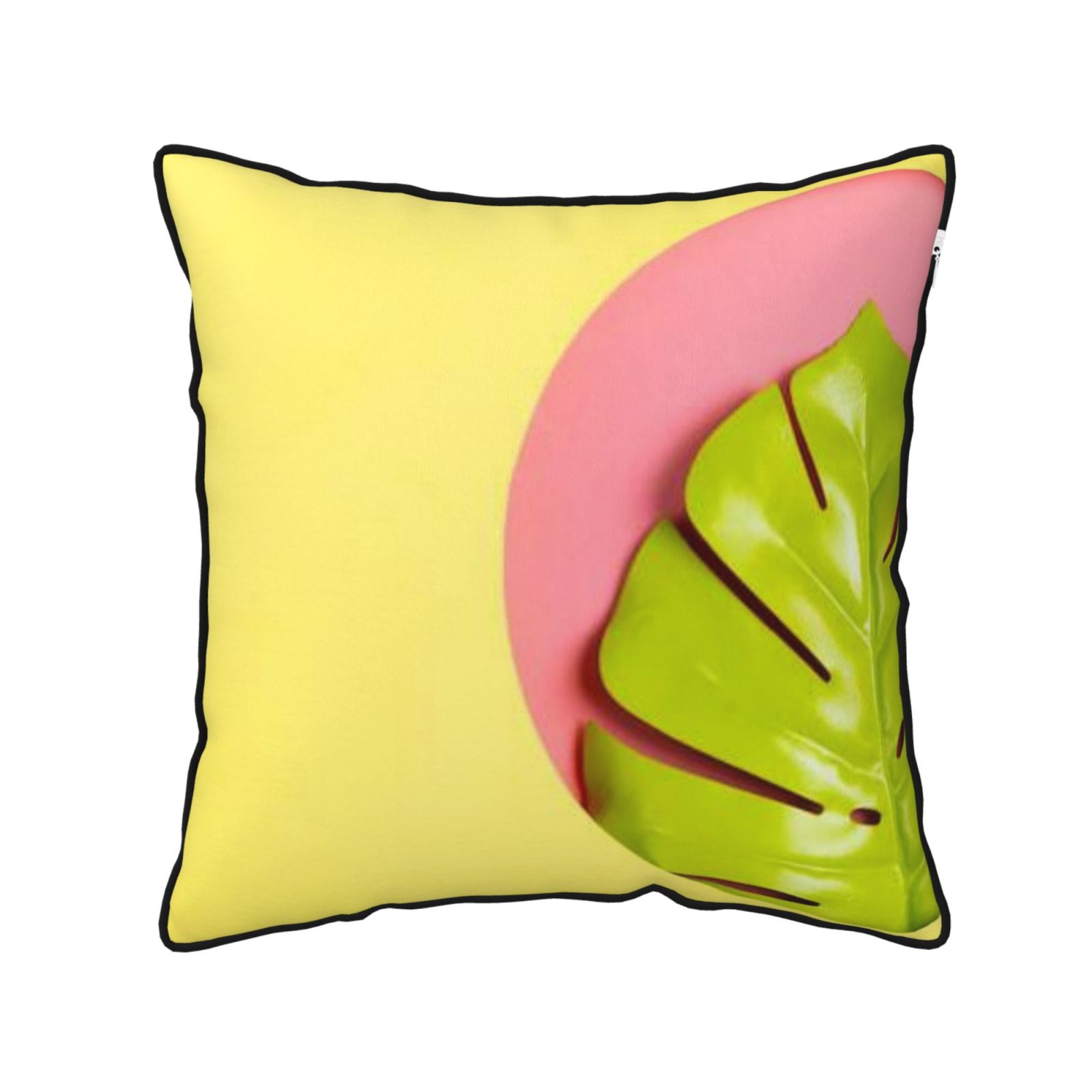 Velvet-trimmed throw pillow