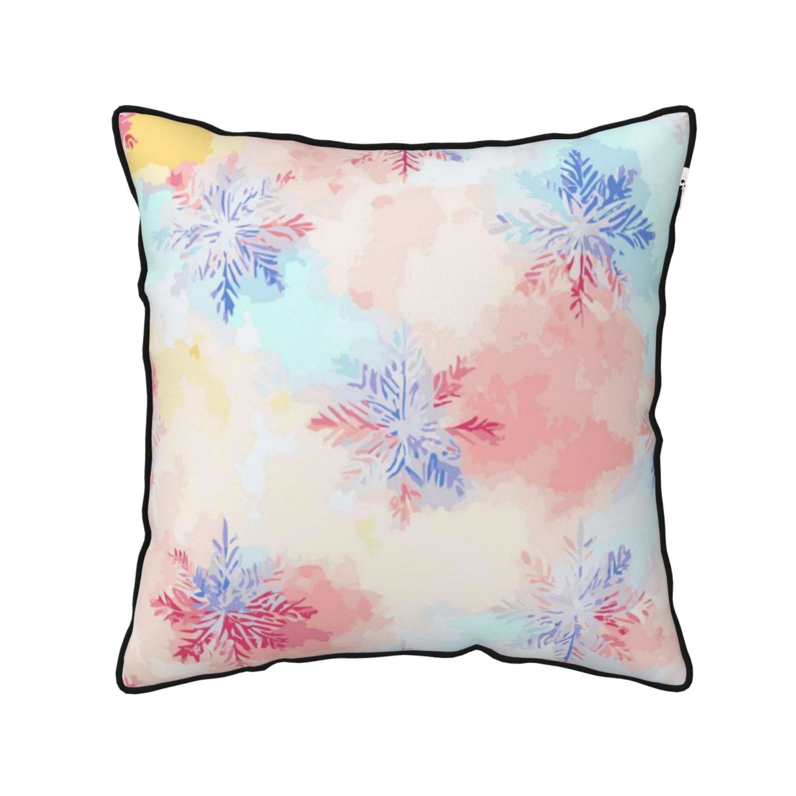 Velvet-trimmed throw pillow