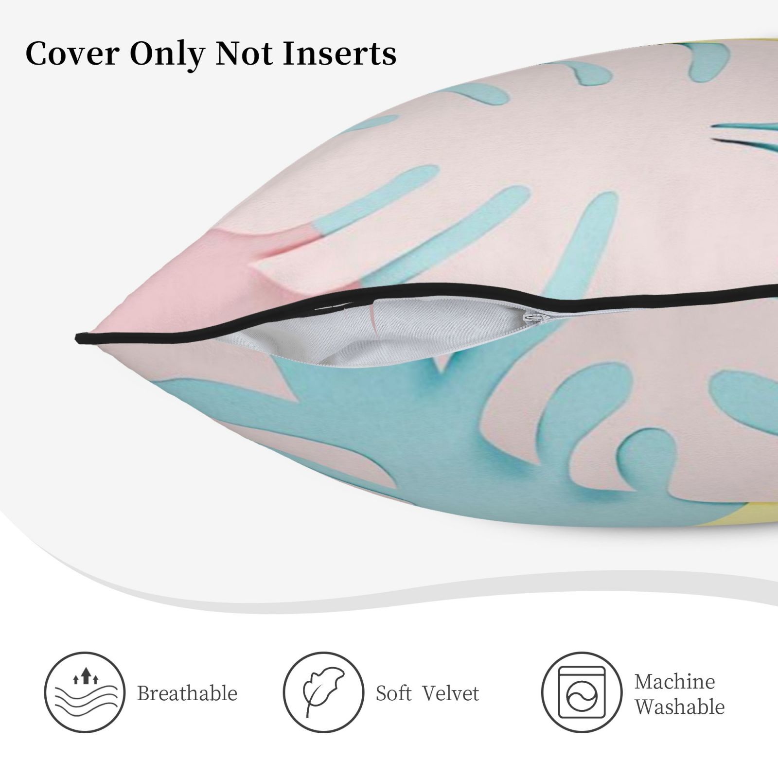 Velvet-trimmed throw pillow