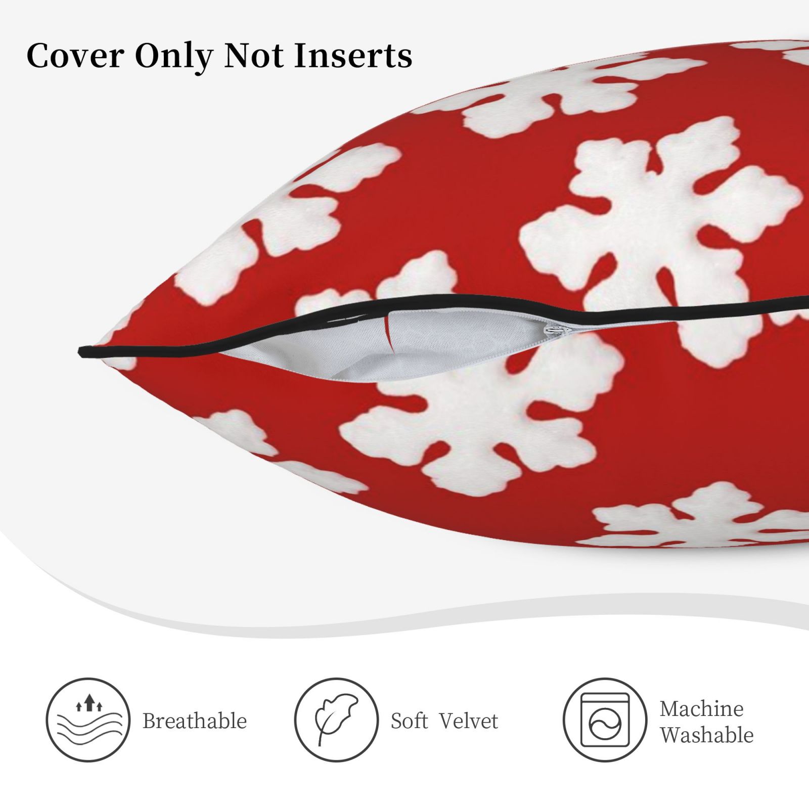 Velvet-trimmed throw pillow