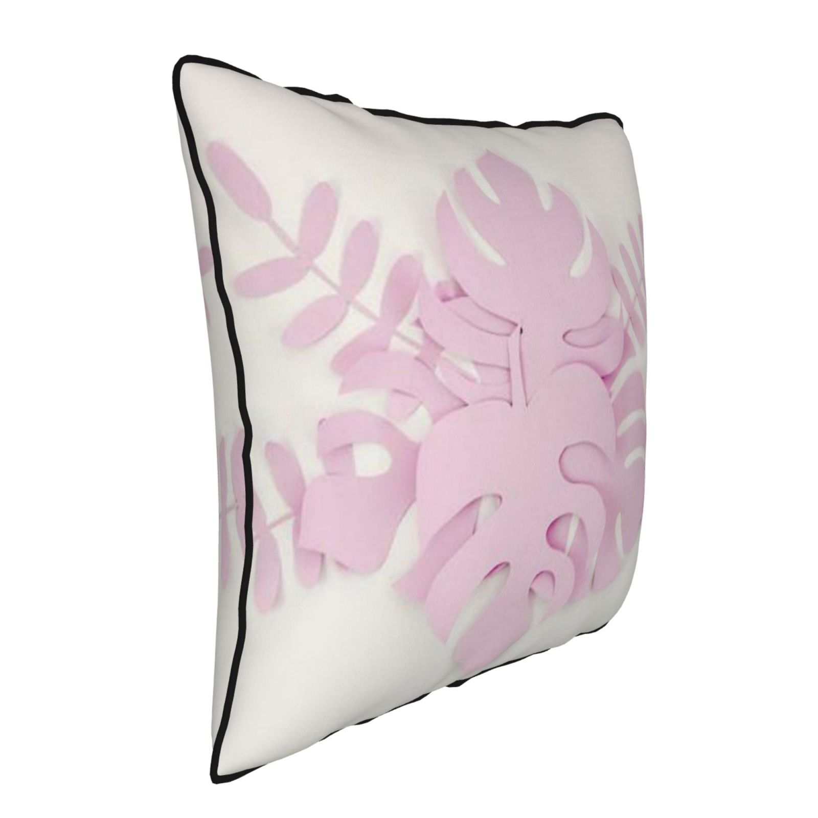 Velvet-trimmed throw pillow