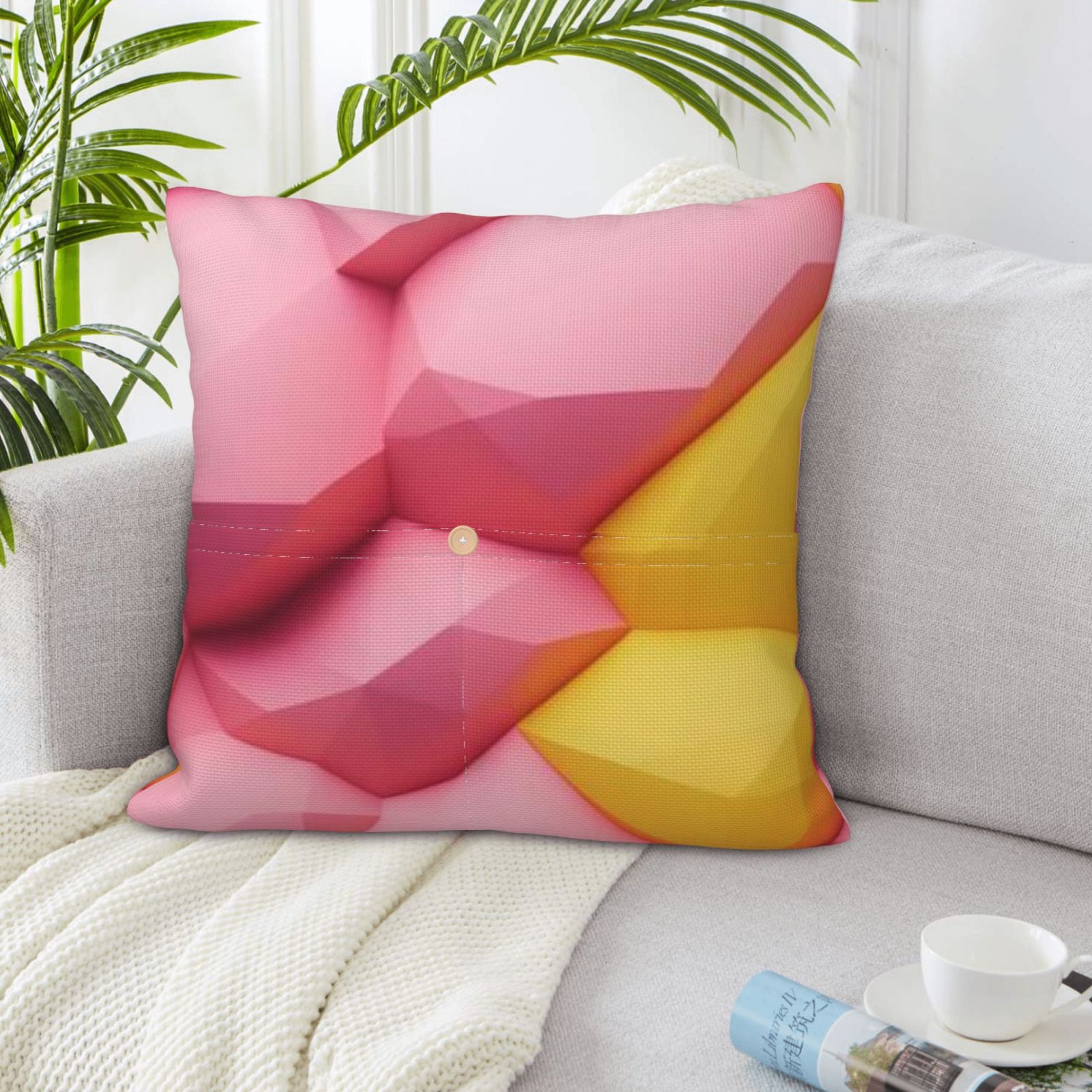 Linen patchwork pillow