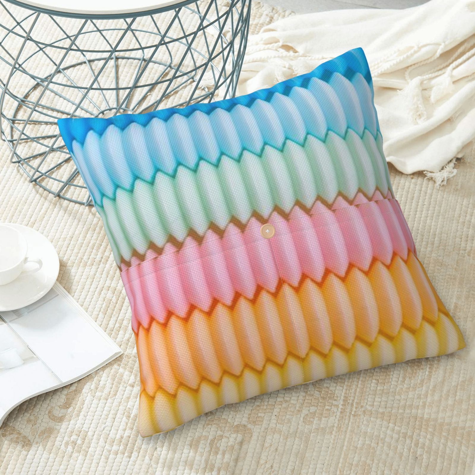Linen patchwork pillow