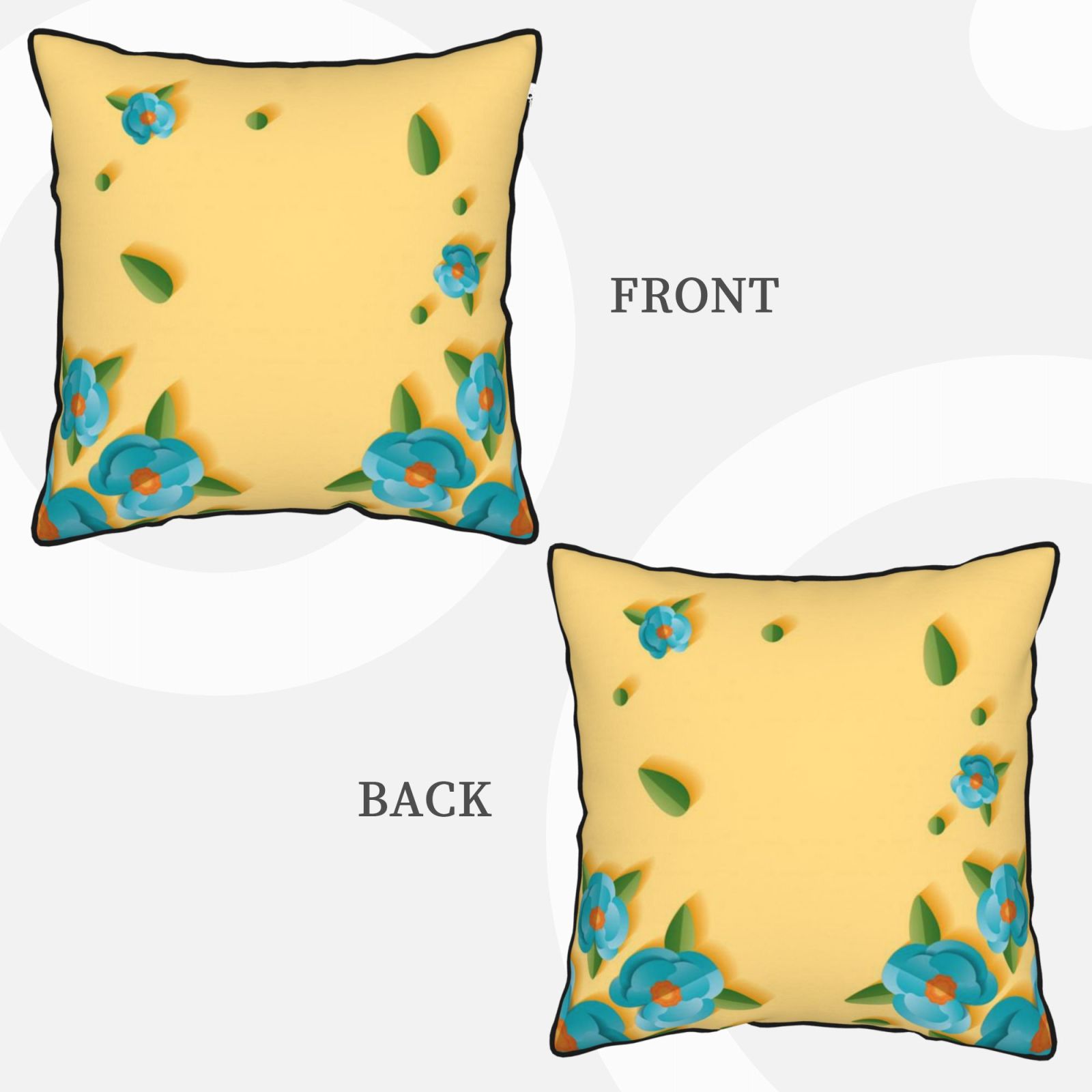 Velvet-trimmed throw pillow