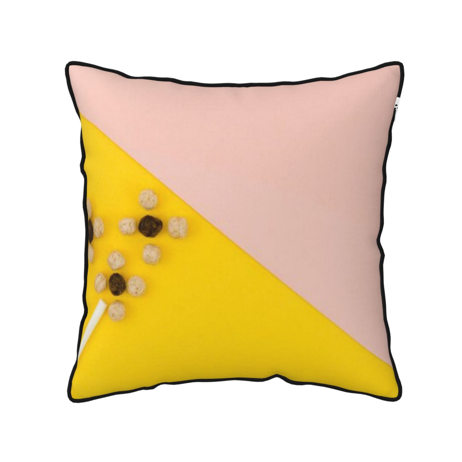 Velvet-trimmed throw pillow