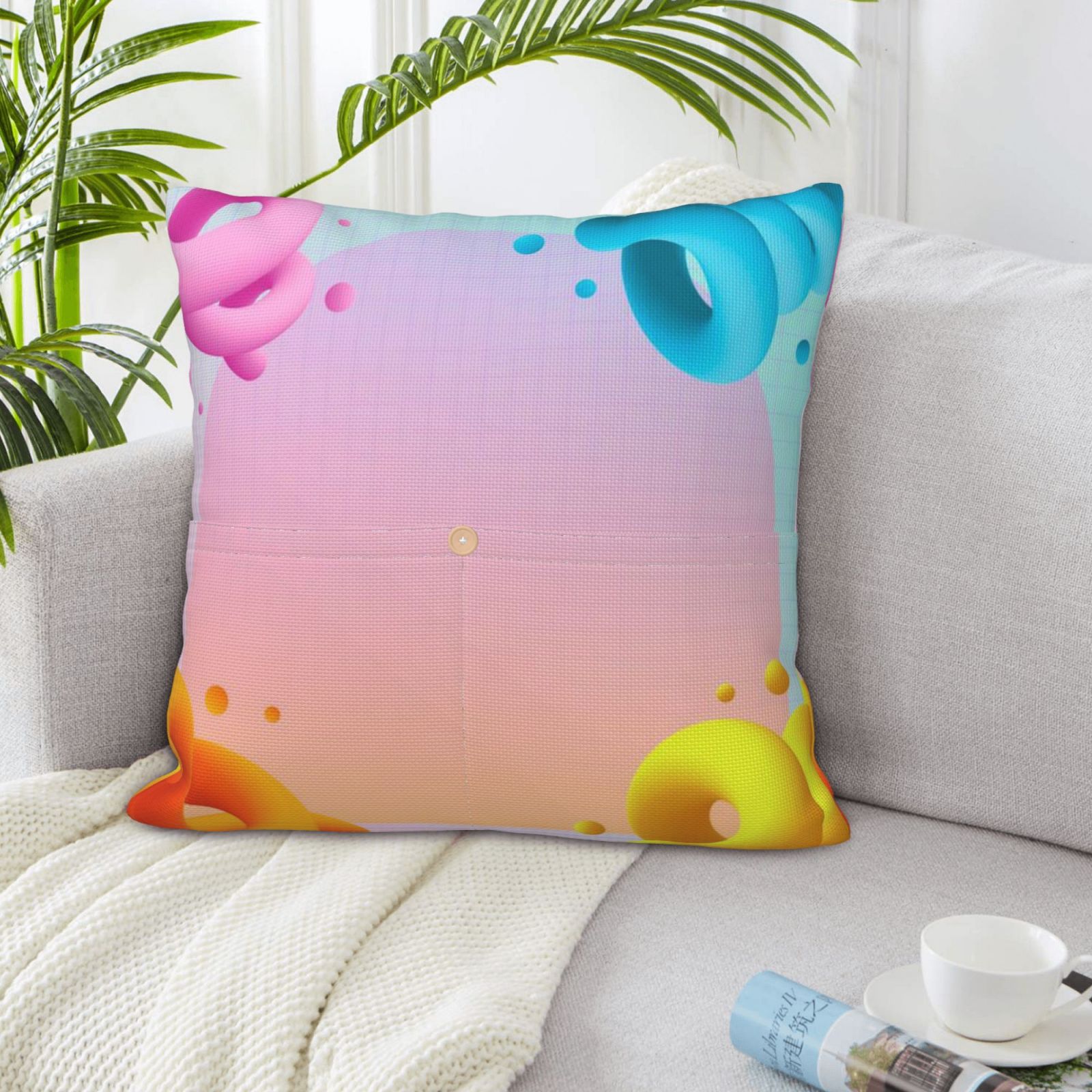 Linen patchwork pillow