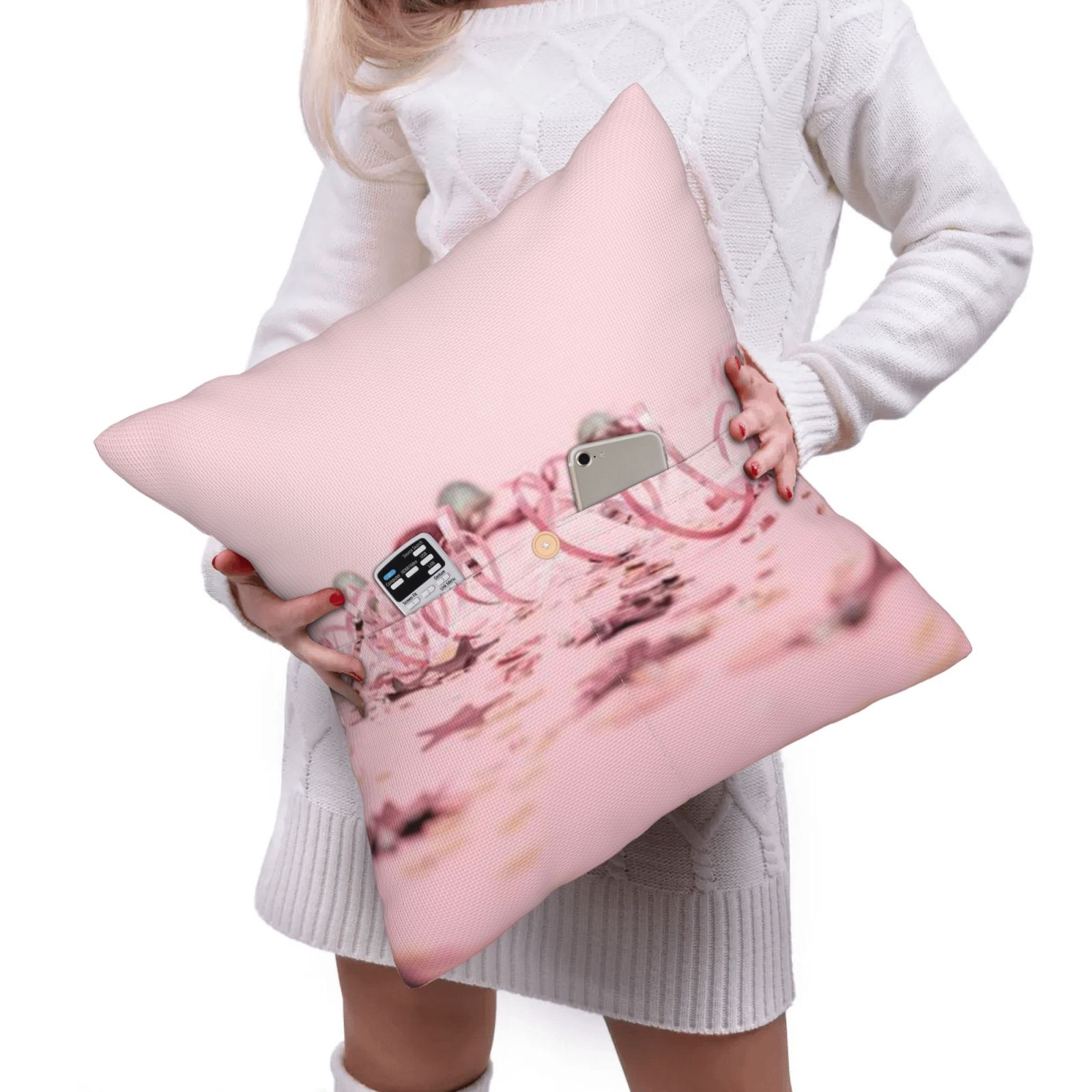 Linen patchwork pillow