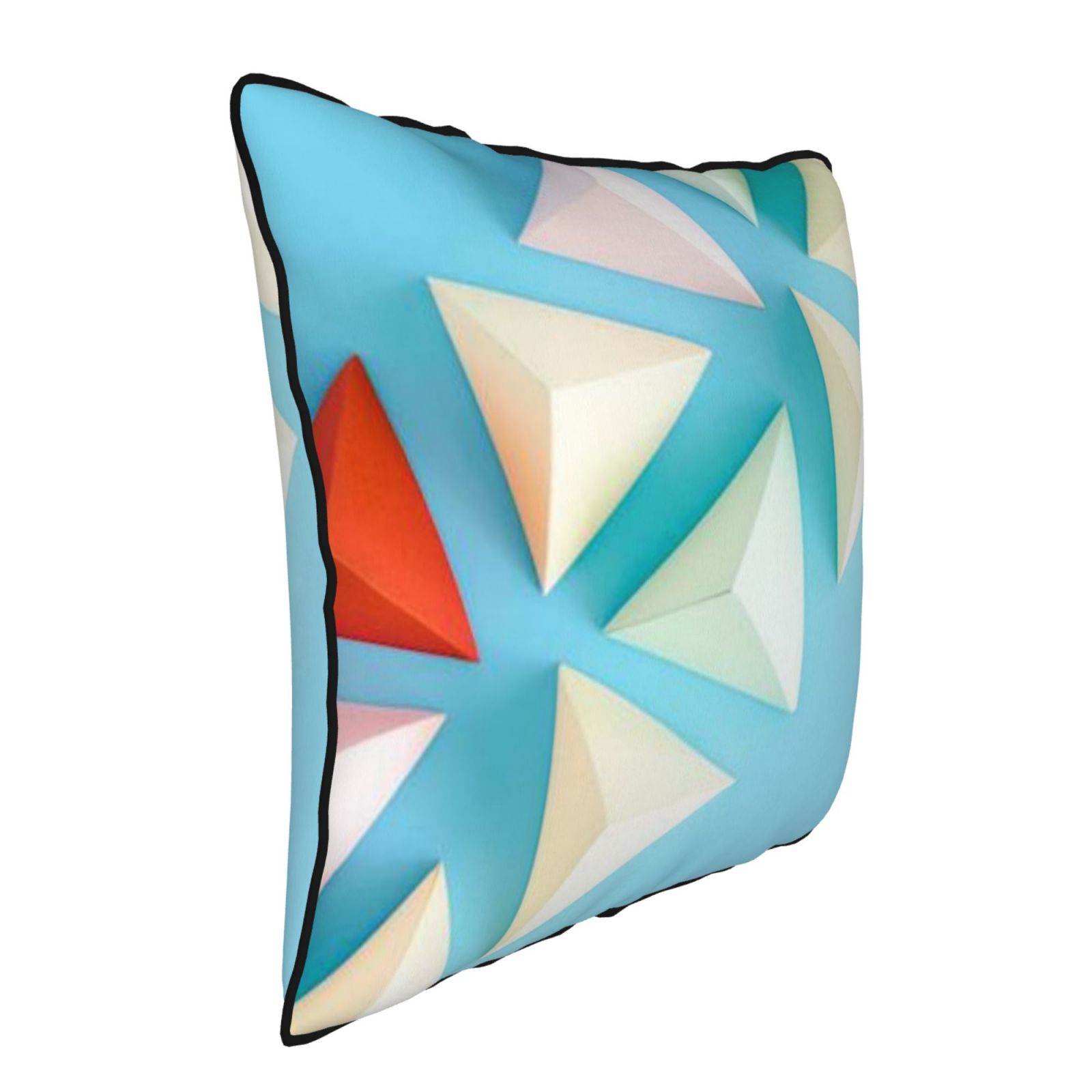 Velvet-trimmed throw pillow