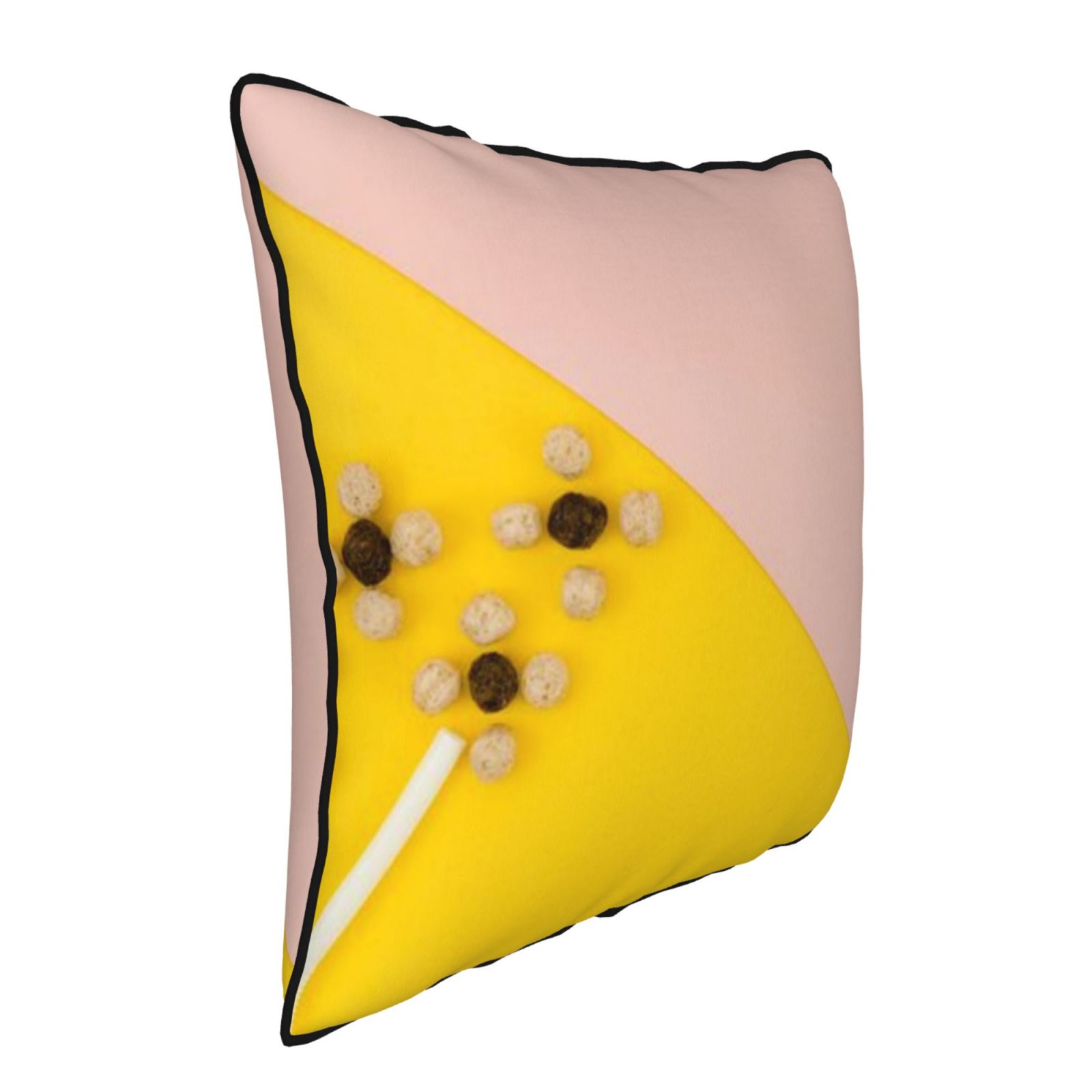 Velvet-trimmed throw pillow