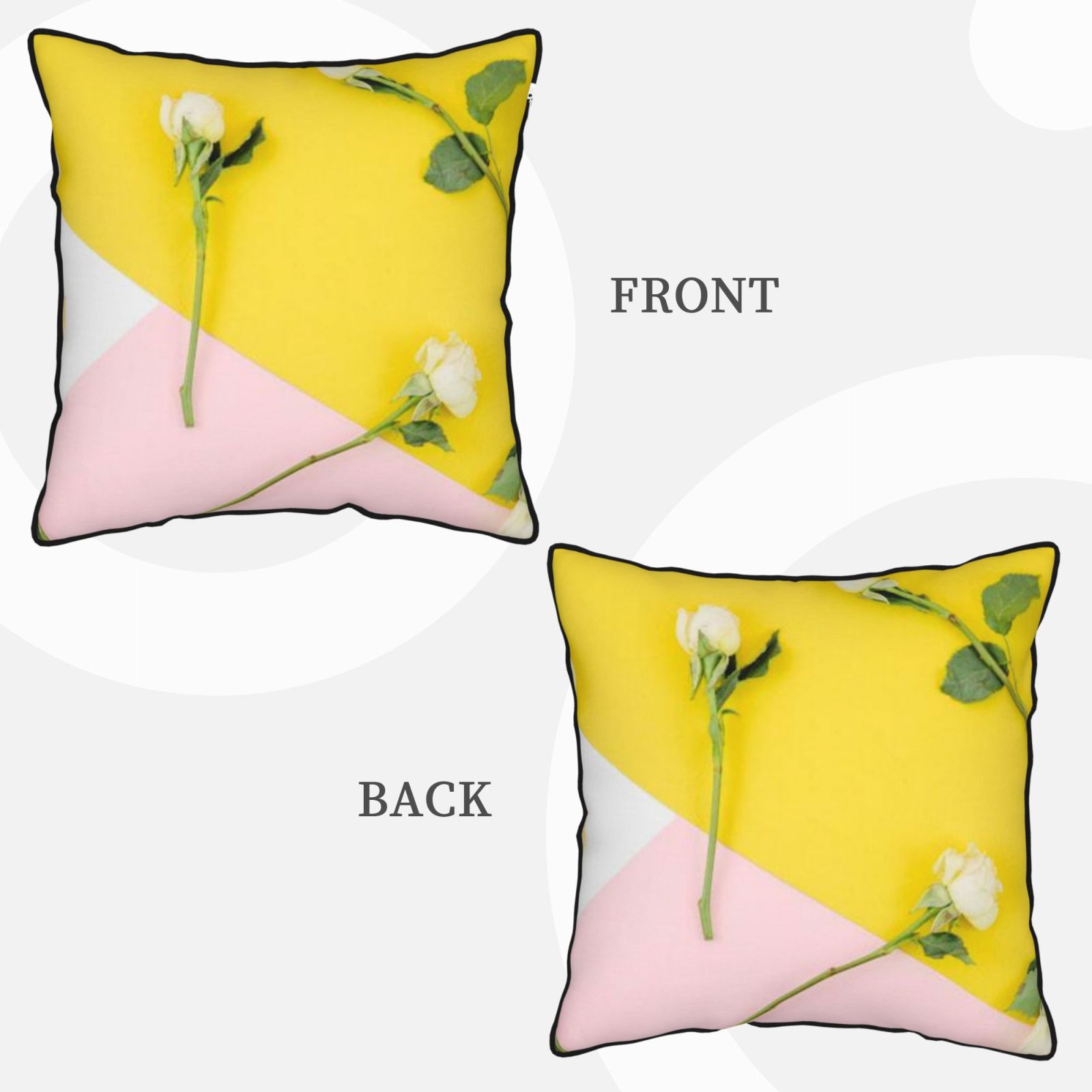 Velvet-trimmed throw pillow