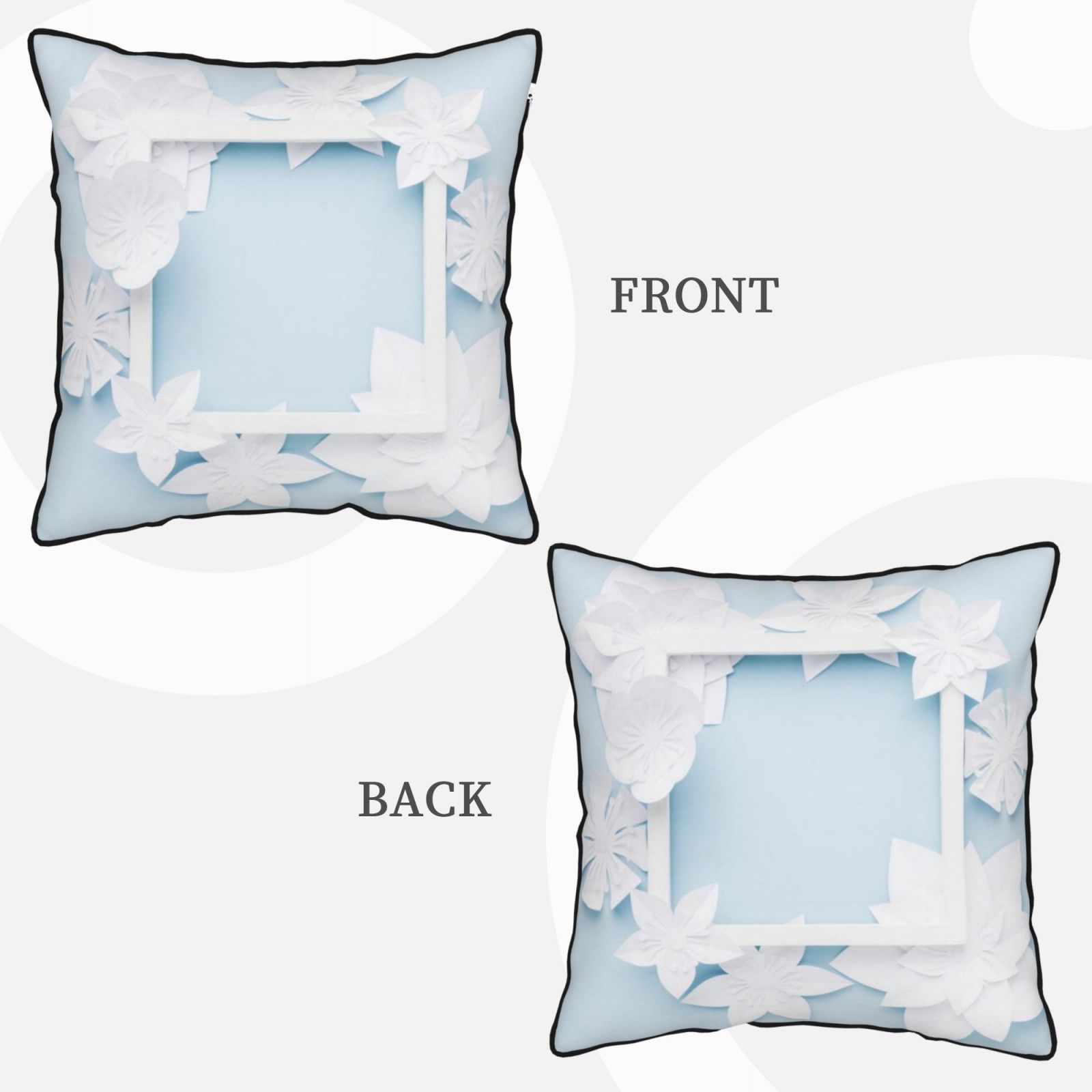 Velvet-trimmed throw pillow