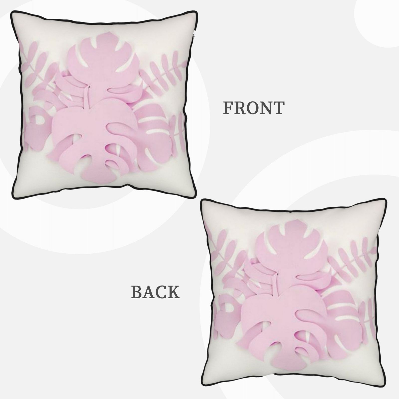Velvet-trimmed throw pillow