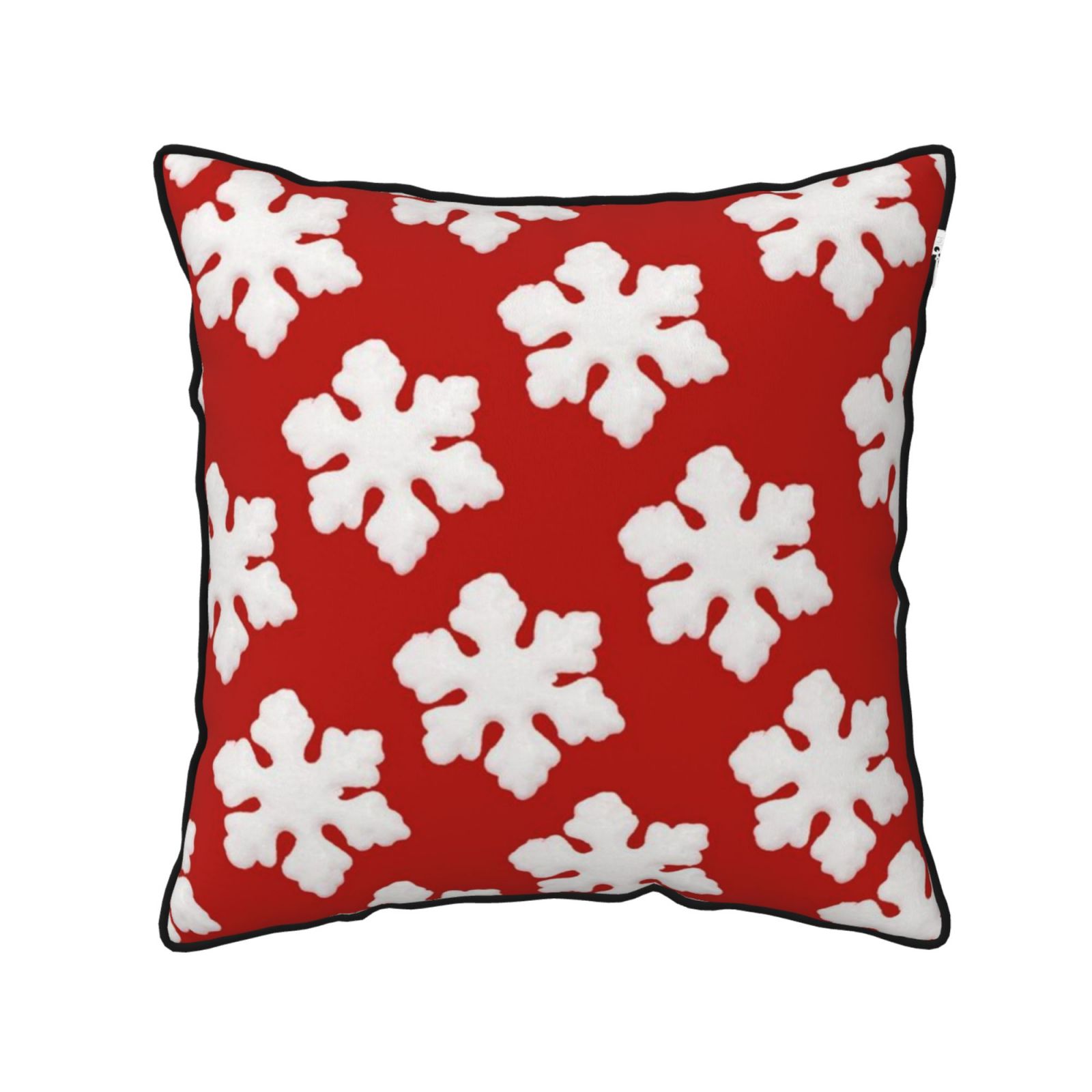 Velvet-trimmed throw pillow