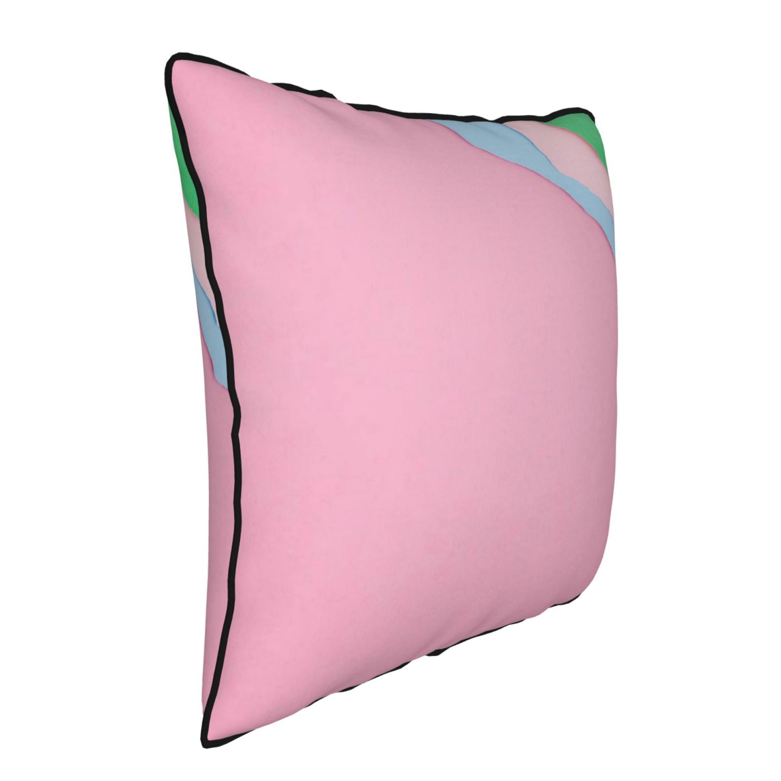 Velvet-trimmed throw pillow