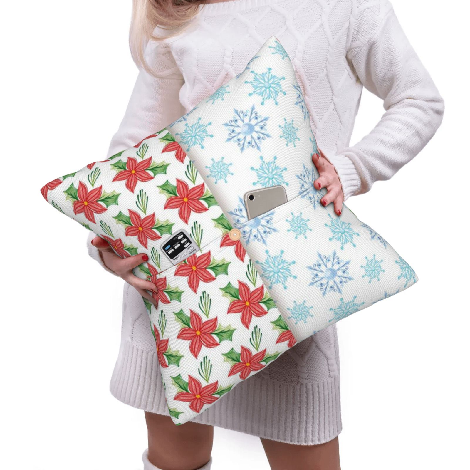 Linen patchwork pillow