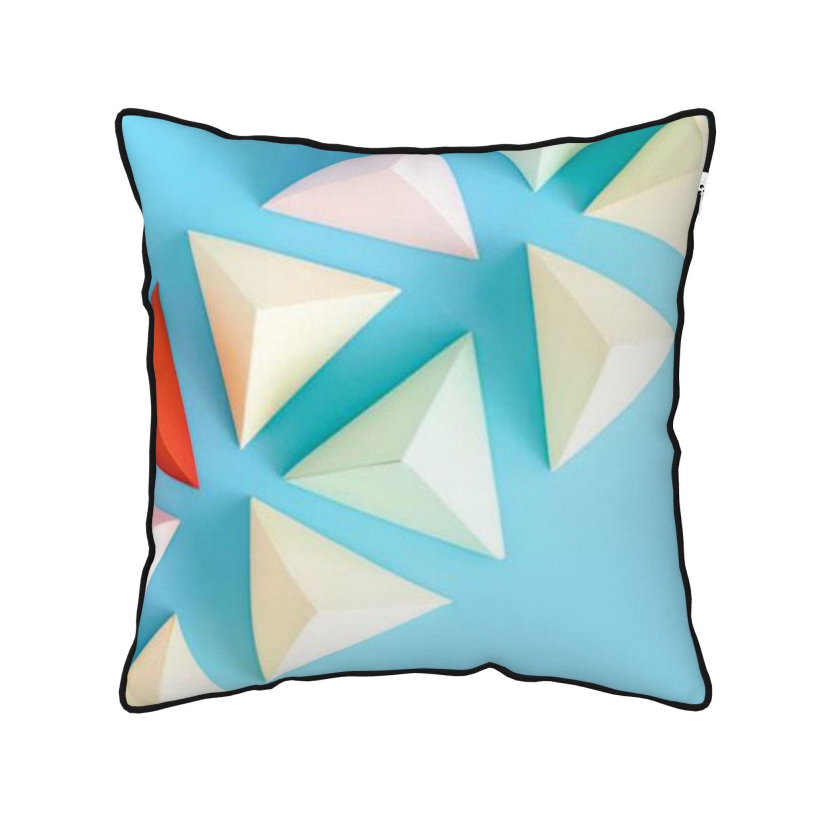 Velvet-trimmed throw pillow