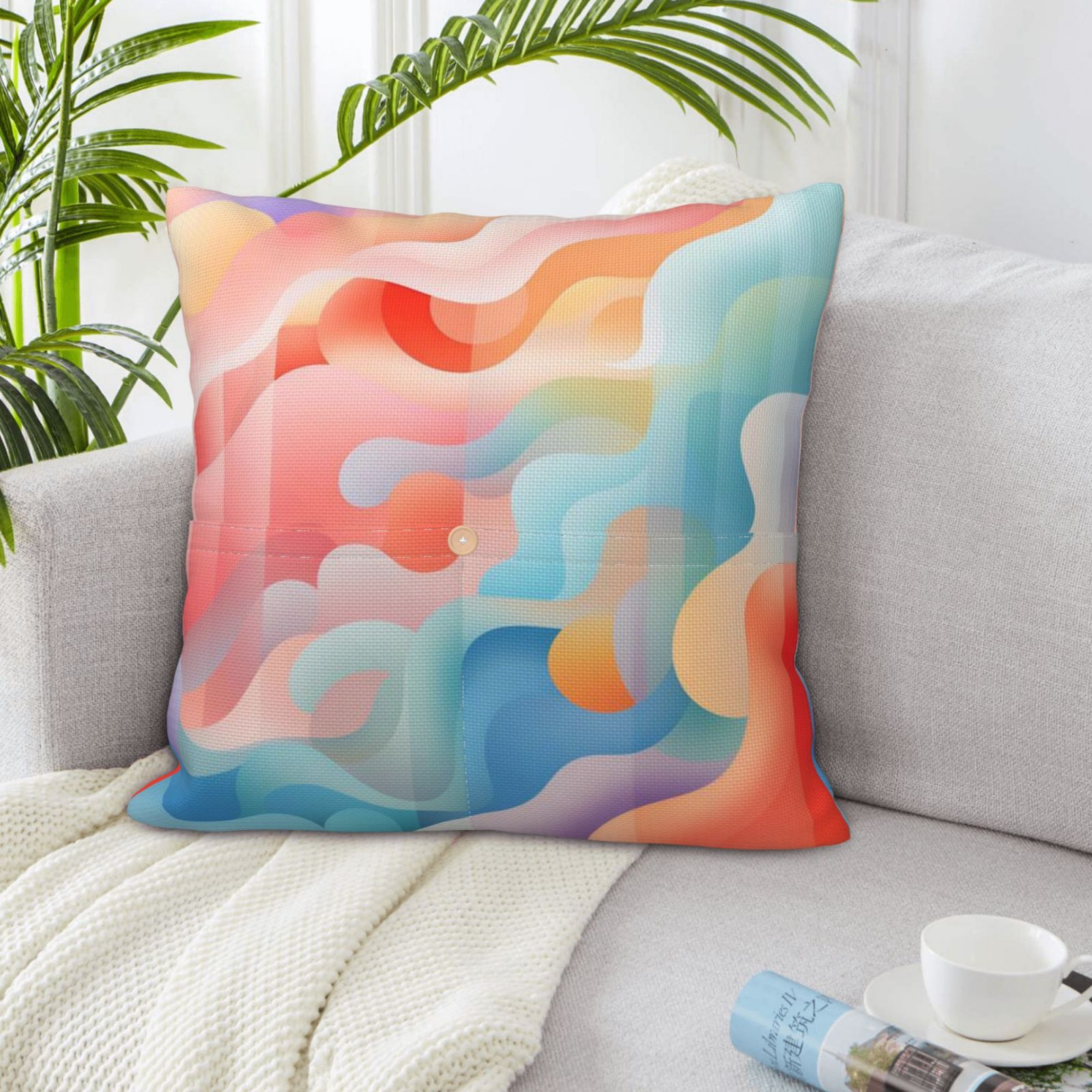 Linen patchwork pillow