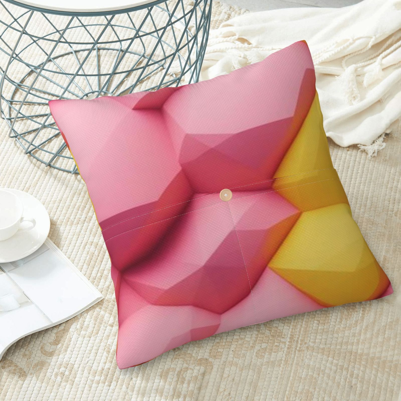 Linen patchwork pillow