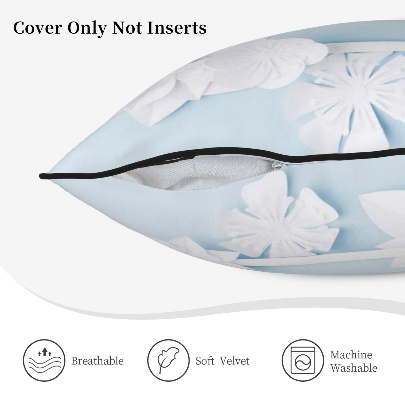 Velvet-trimmed throw pillow