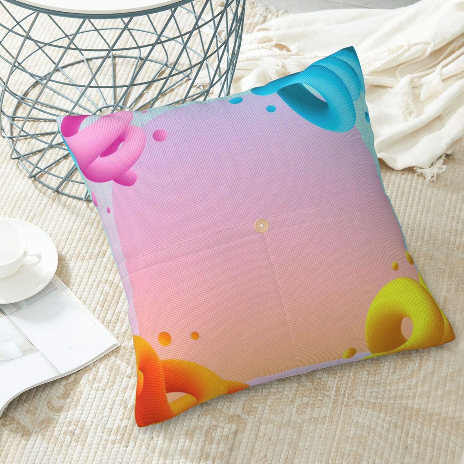 Linen patchwork pillow