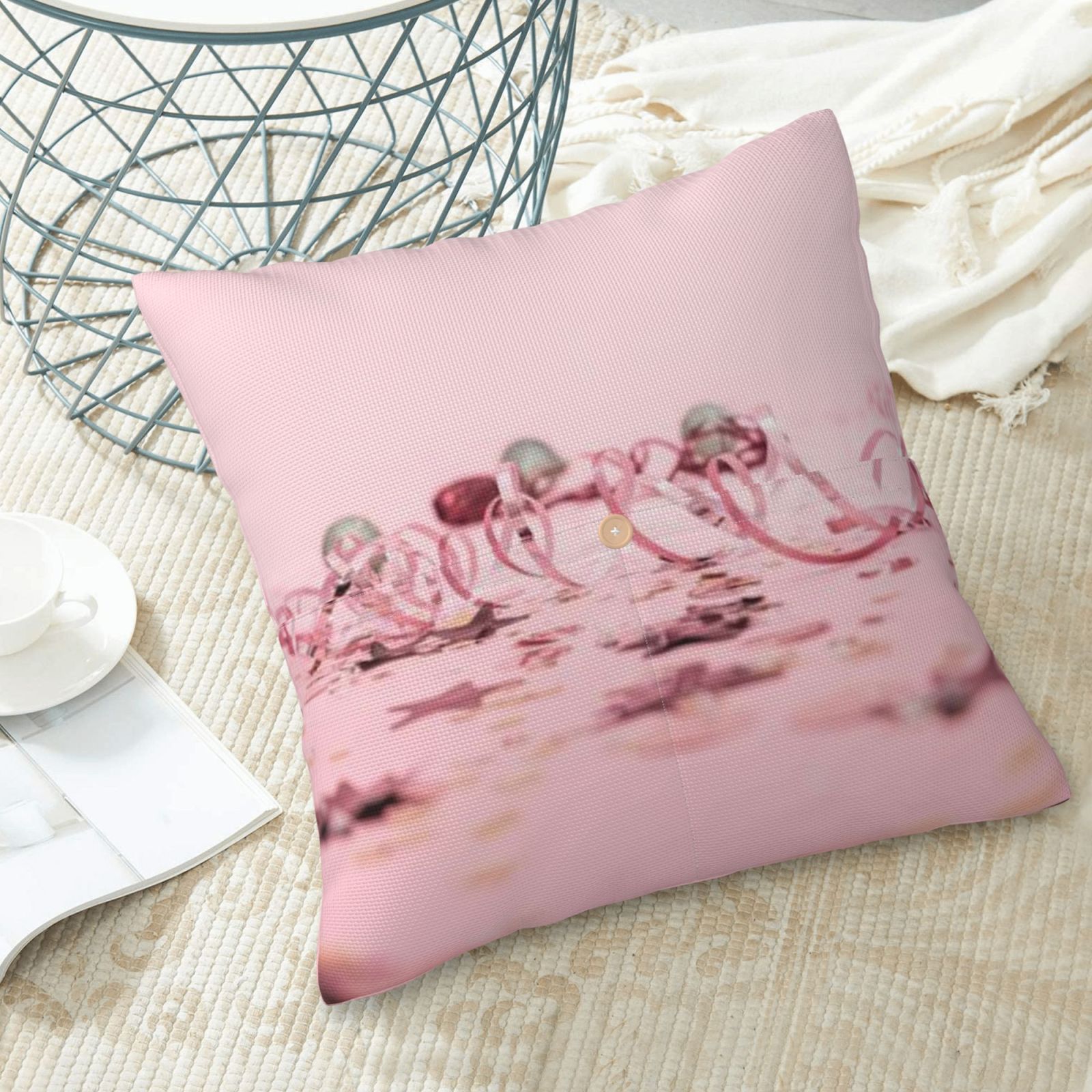 Linen patchwork pillow