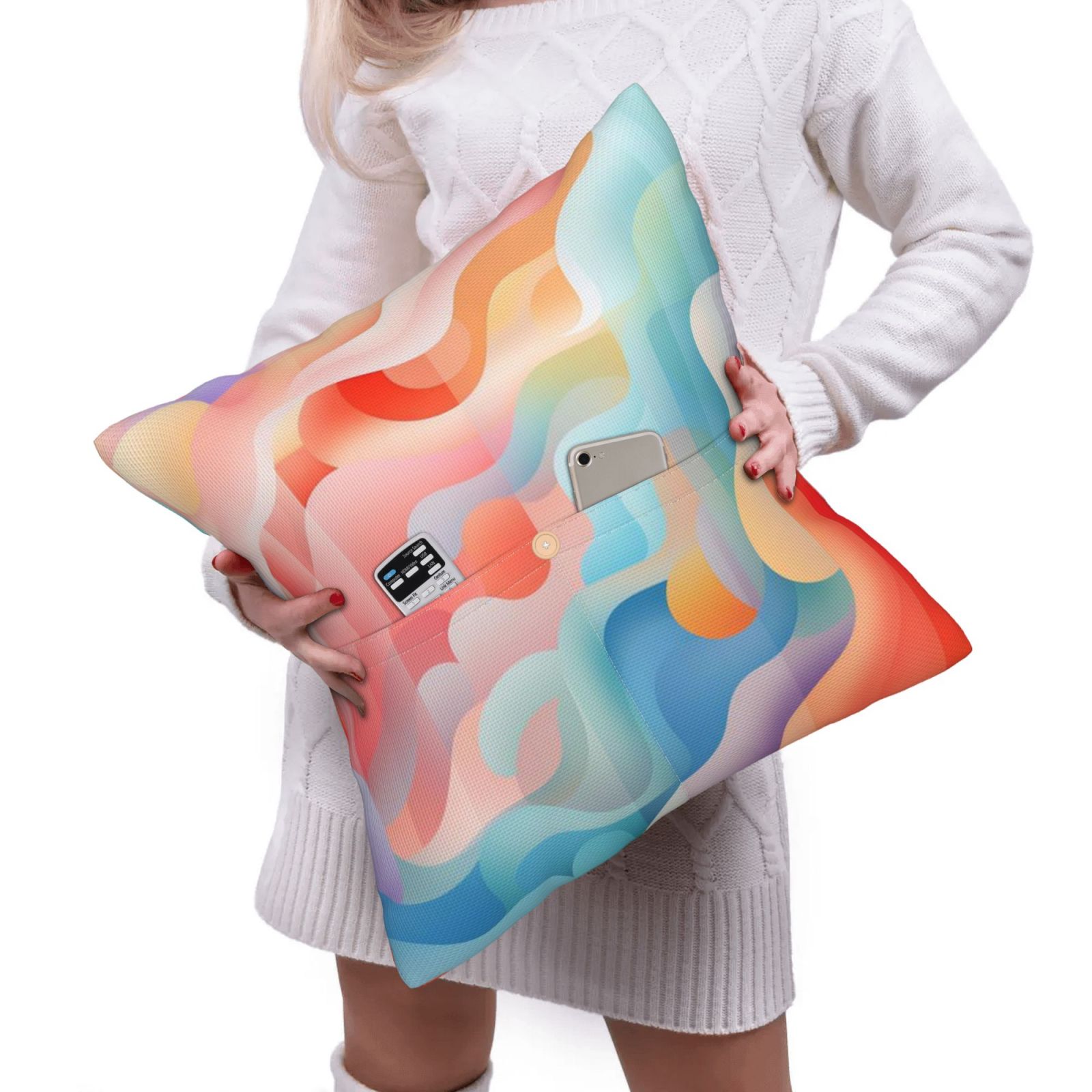 Linen patchwork pillow
